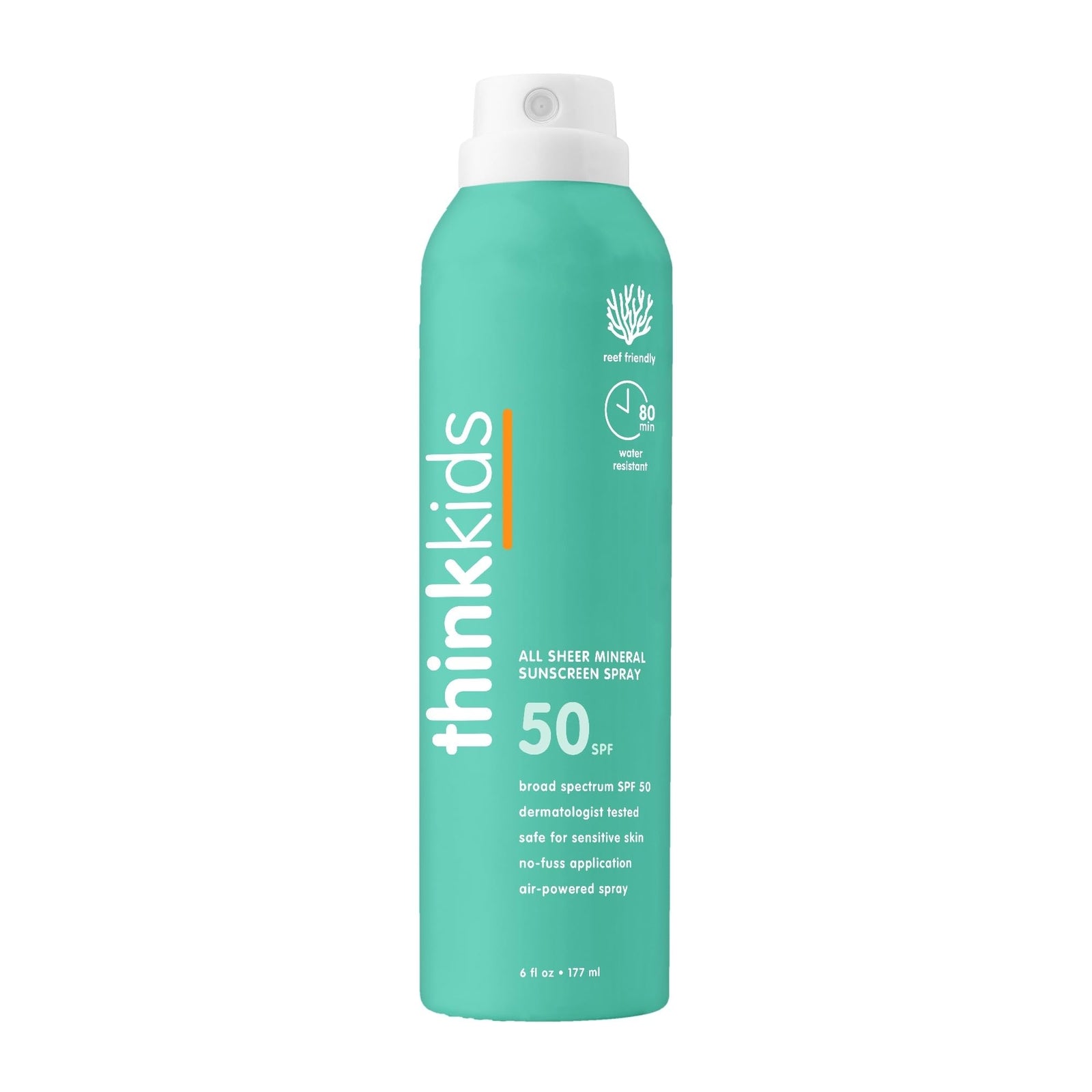 Thinksport Kids Sunscreen SPF 50 - Water Resistant, Natural Mineral Protection for Active Play - 6oz