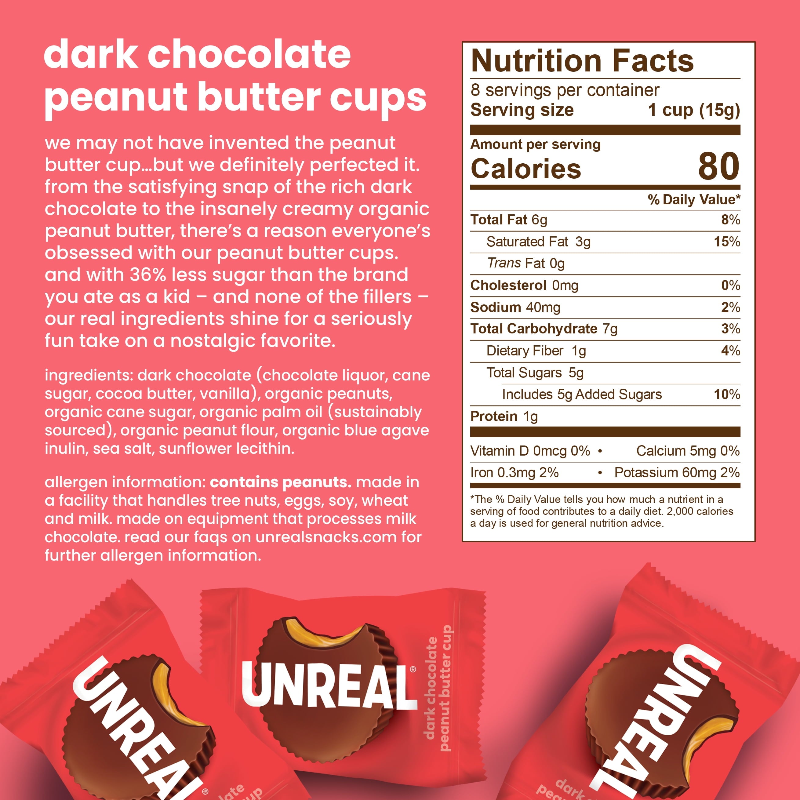 Dark Chocolate Peanut Butter Cups 4.2 Oz