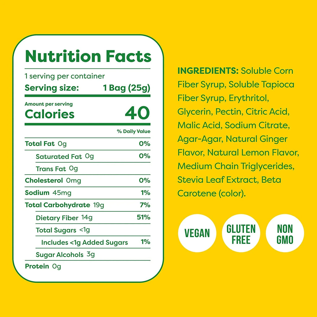 Gummies Candy – Low Carb Candy Lemon Ginger Drops, Keto Snack Pack – Healthy Candy Gummys – Vegan Candy, Keto Gummy Candy – Keto Candy Gummies (32-Pack)
