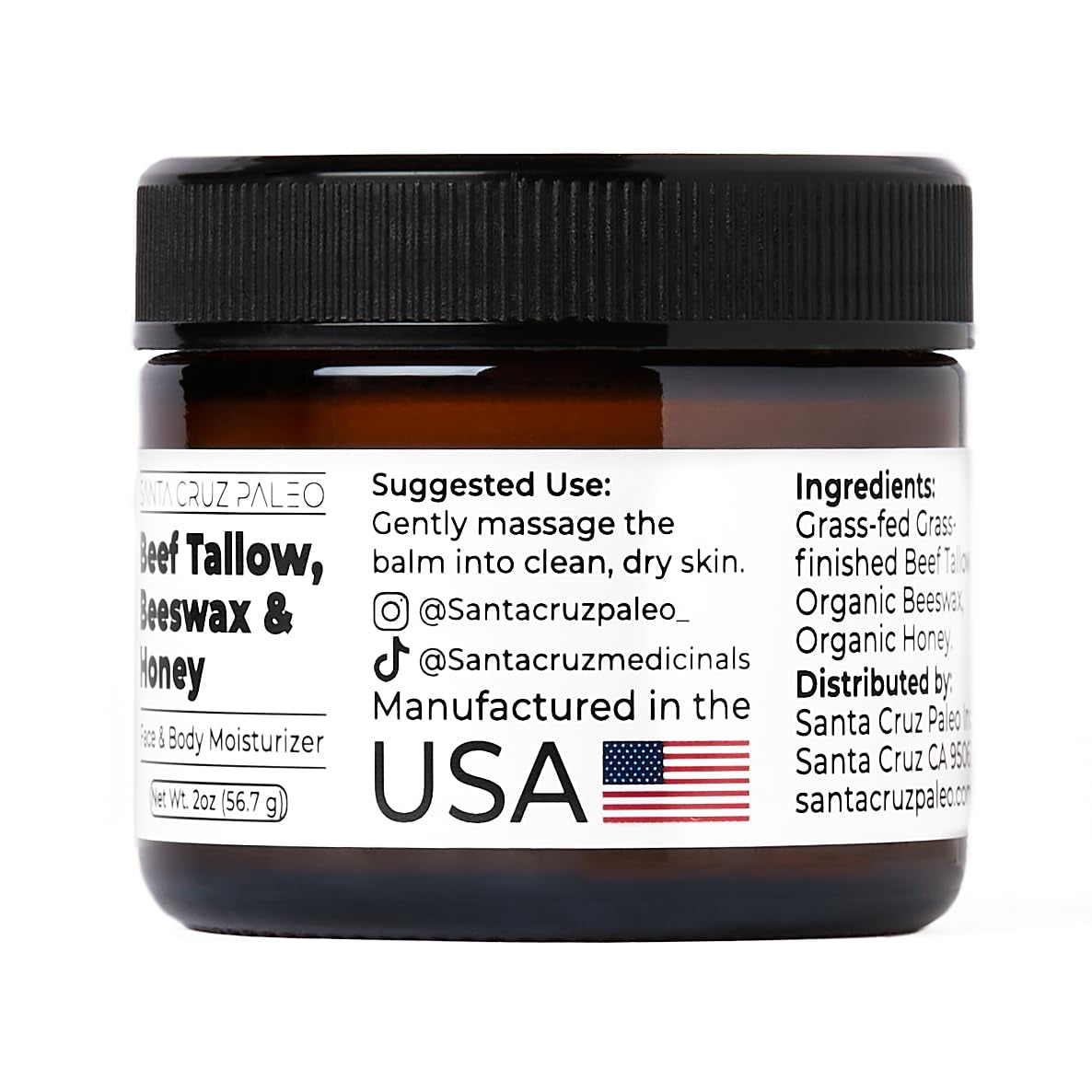 Luxurious Beef Tallow & Honey Balm for Skin - Grass-Fed, Organic Moisturizer for Face & Body