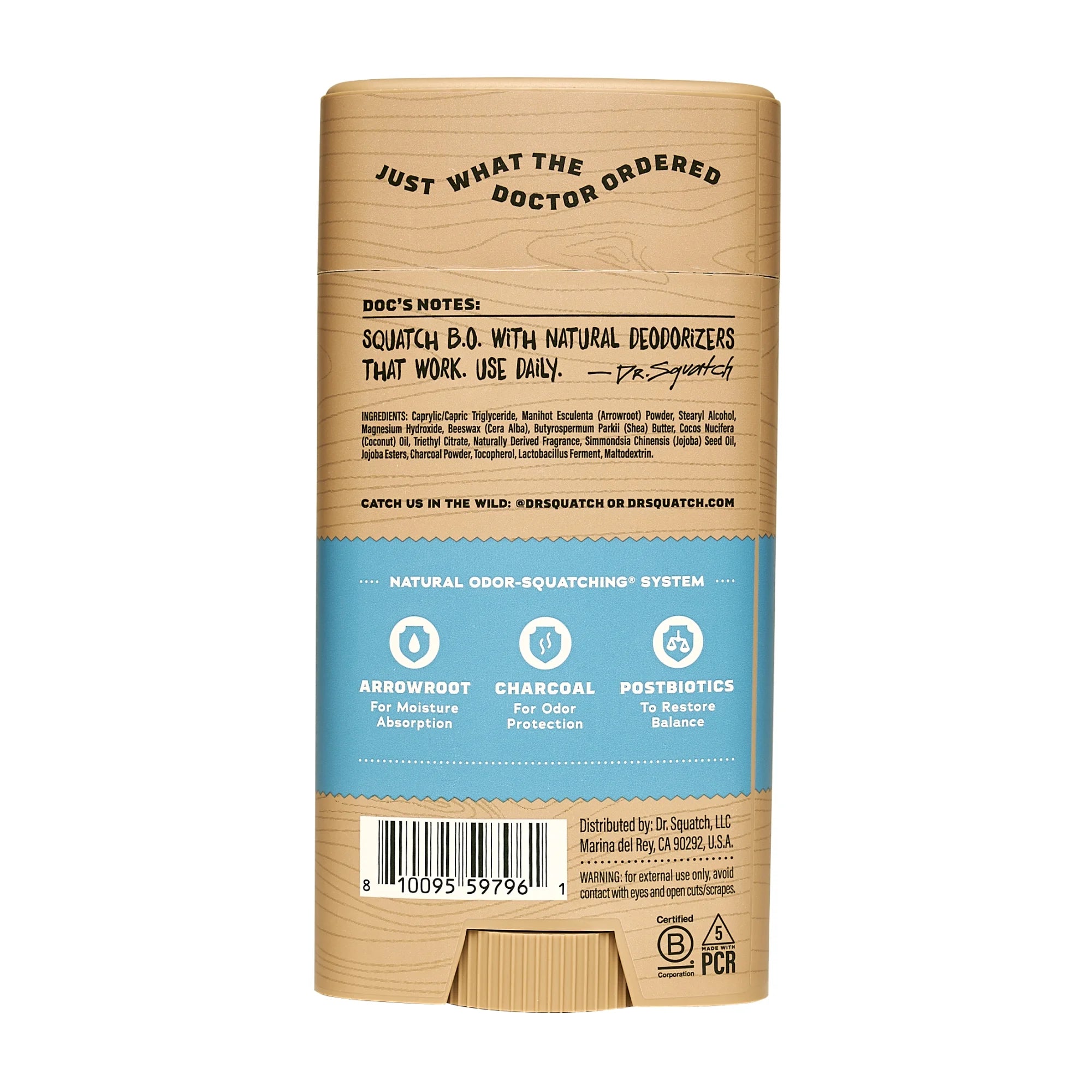 Coastal Mist Aluminum Free Natural Deodorant Stick for Men, 2.65 Oz