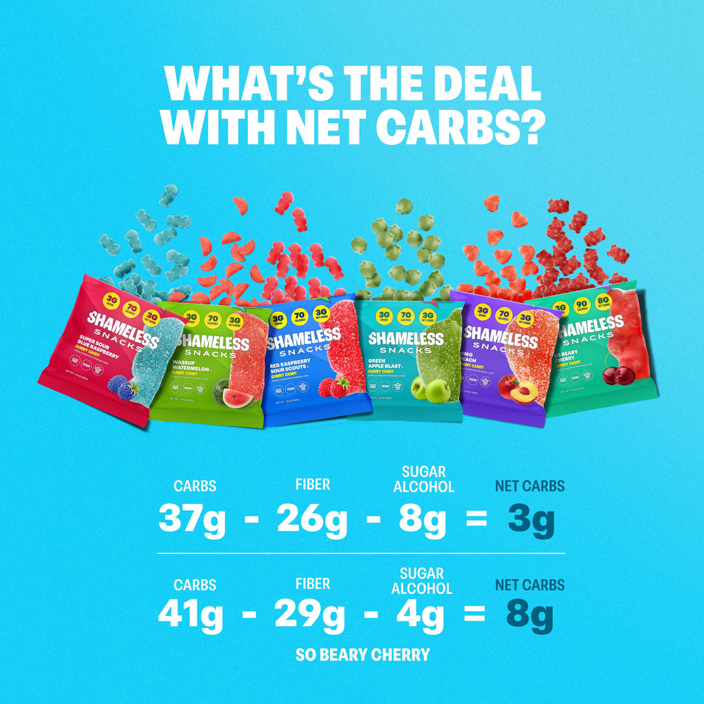 Snacks - Healthy Low Calorie Snacks, Low Carb Keto Gummies (Gluten Free & Non GMO Candy) - 6 Pack Super Variety Pack