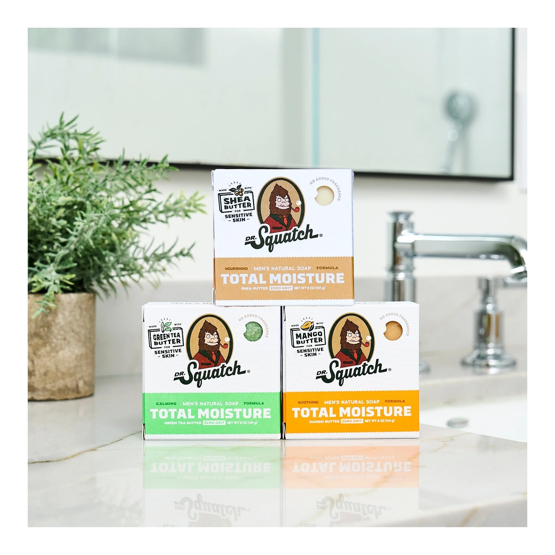 (3 Pack)  Shea Butter Total Moisture Natural Bar Soap for Men, 5 Oz