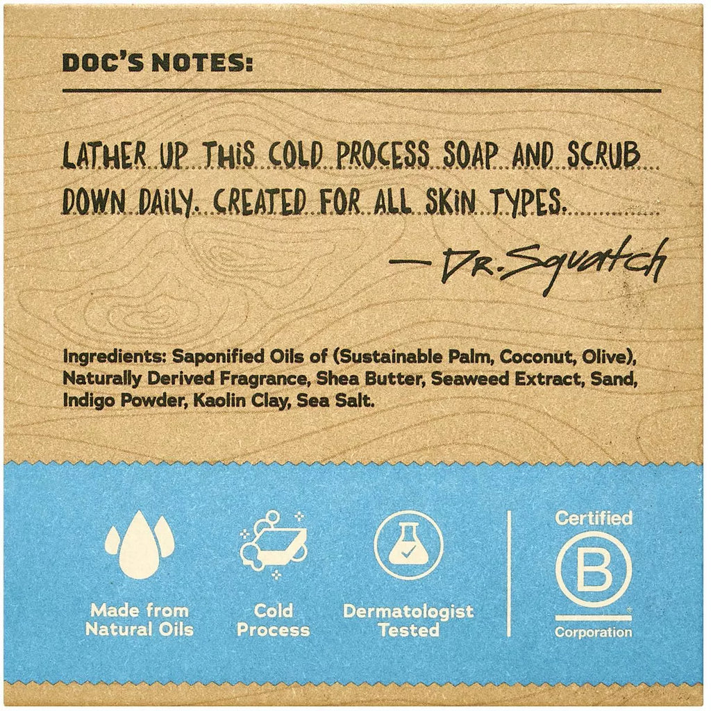 DR. SQUATCH Men'S All Bar Soap - Coastal Mist: Whole Body Cleansing, Contains Naturally Derived Ingredients, 5 Oz