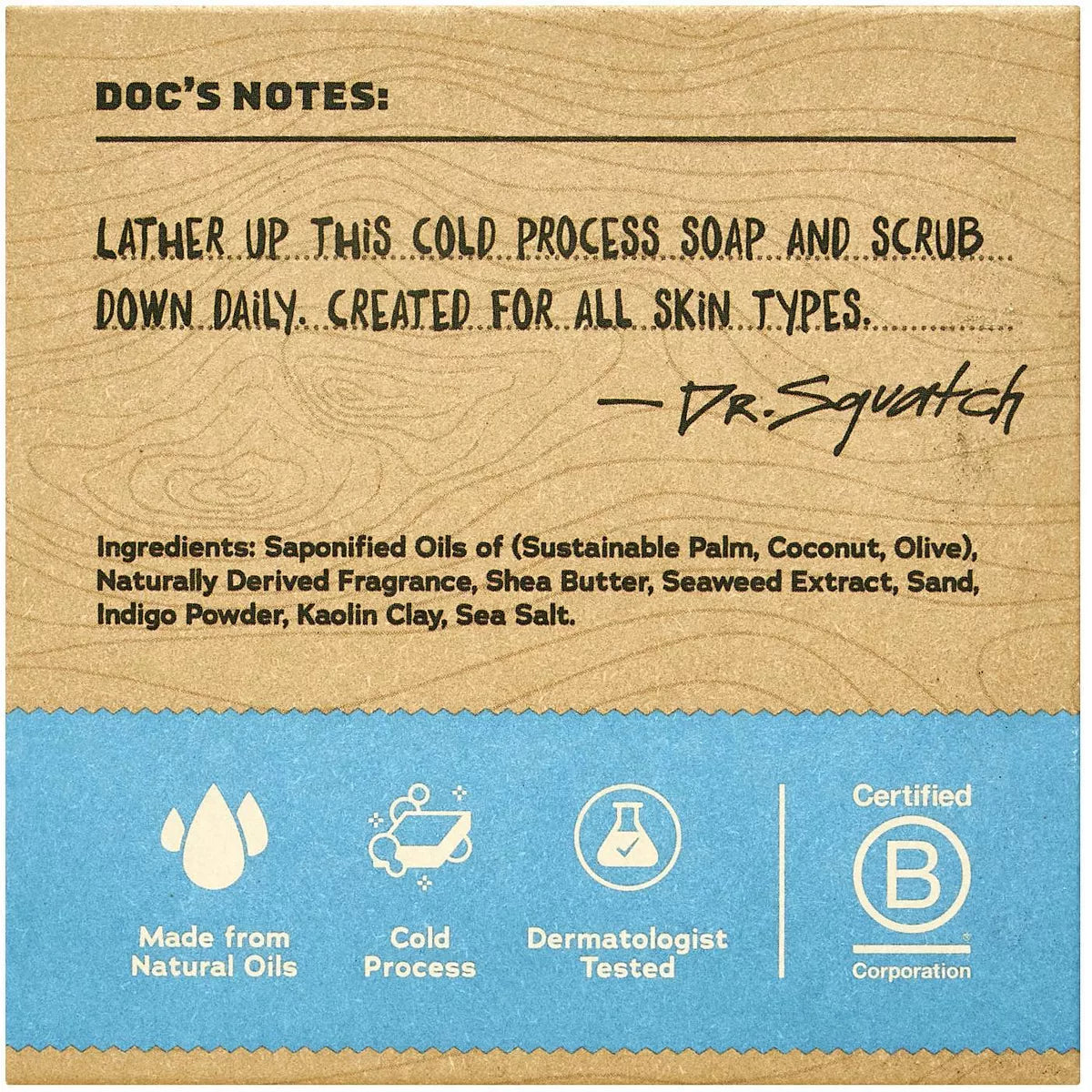DR. SQUATCH Men'S All Bar Soap - Coastal Mist: Whole Body Cleansing, Contains Naturally Derived Ingredients, 5 Oz