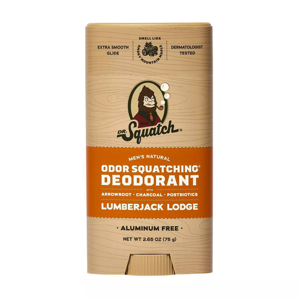 DR. SQUATCH Men'S Wide Stick Deodorant - Lumberjack Lodge - 2.65Oz: under Arm, Fresh, Solid Form