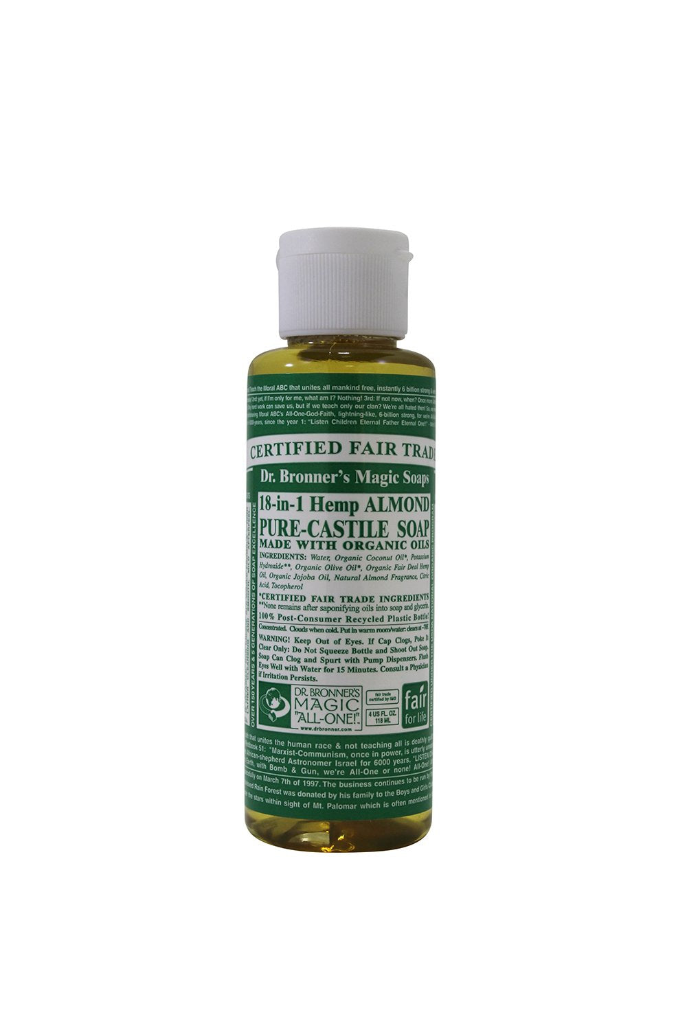 Dr Bronners Magic Soap All One Csal04 4 Oz Almond 18 in 1  Liquid Soap