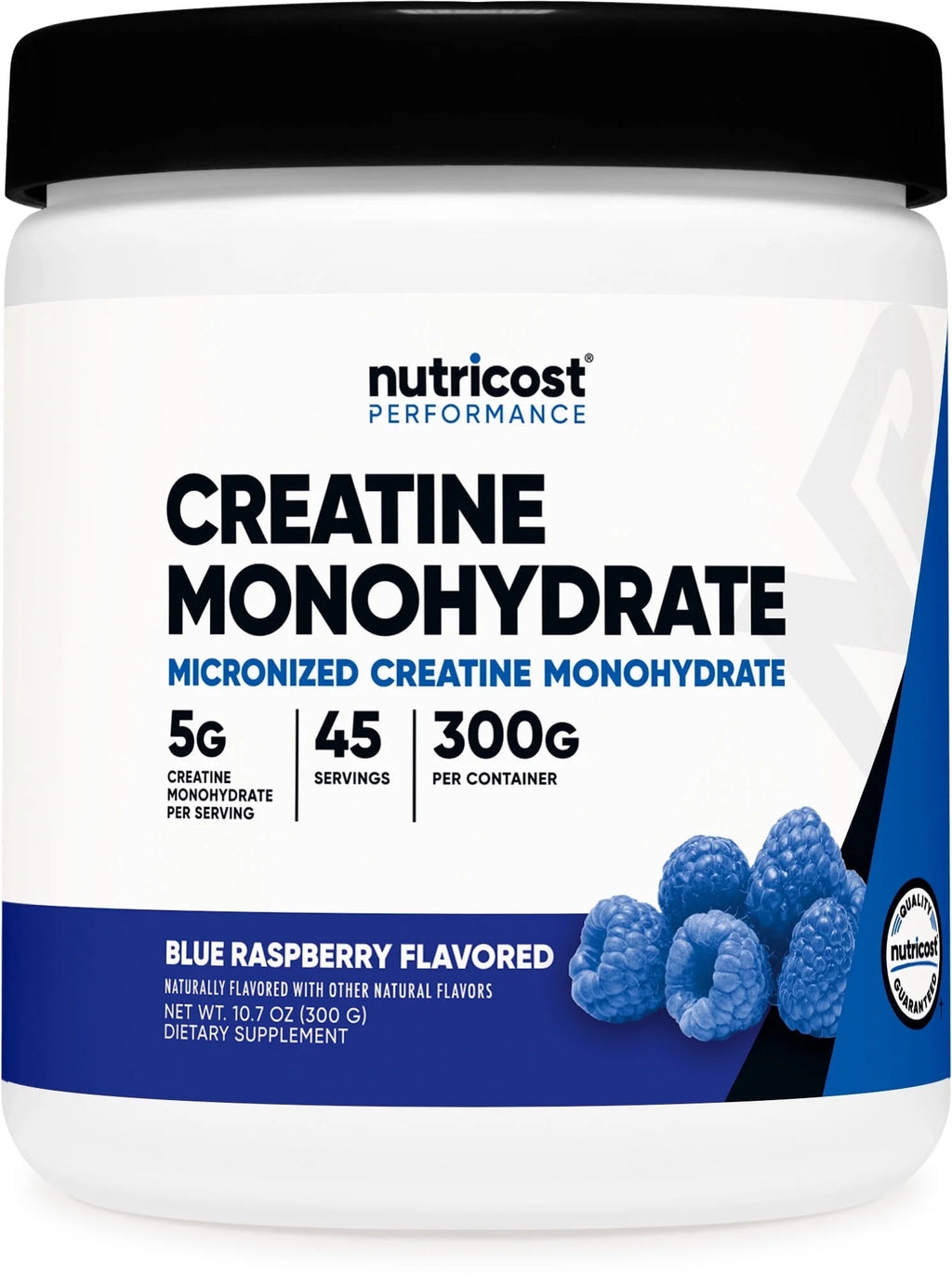 Creatine Monohydrate Powder Blue Raspberry Flavored, 300 Grams - (5 Grams per Serving)