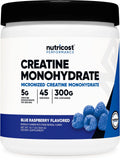 Creatine Monohydrate Powder Blue Raspberry Flavored, 300 Grams - (5 Grams per Serving)