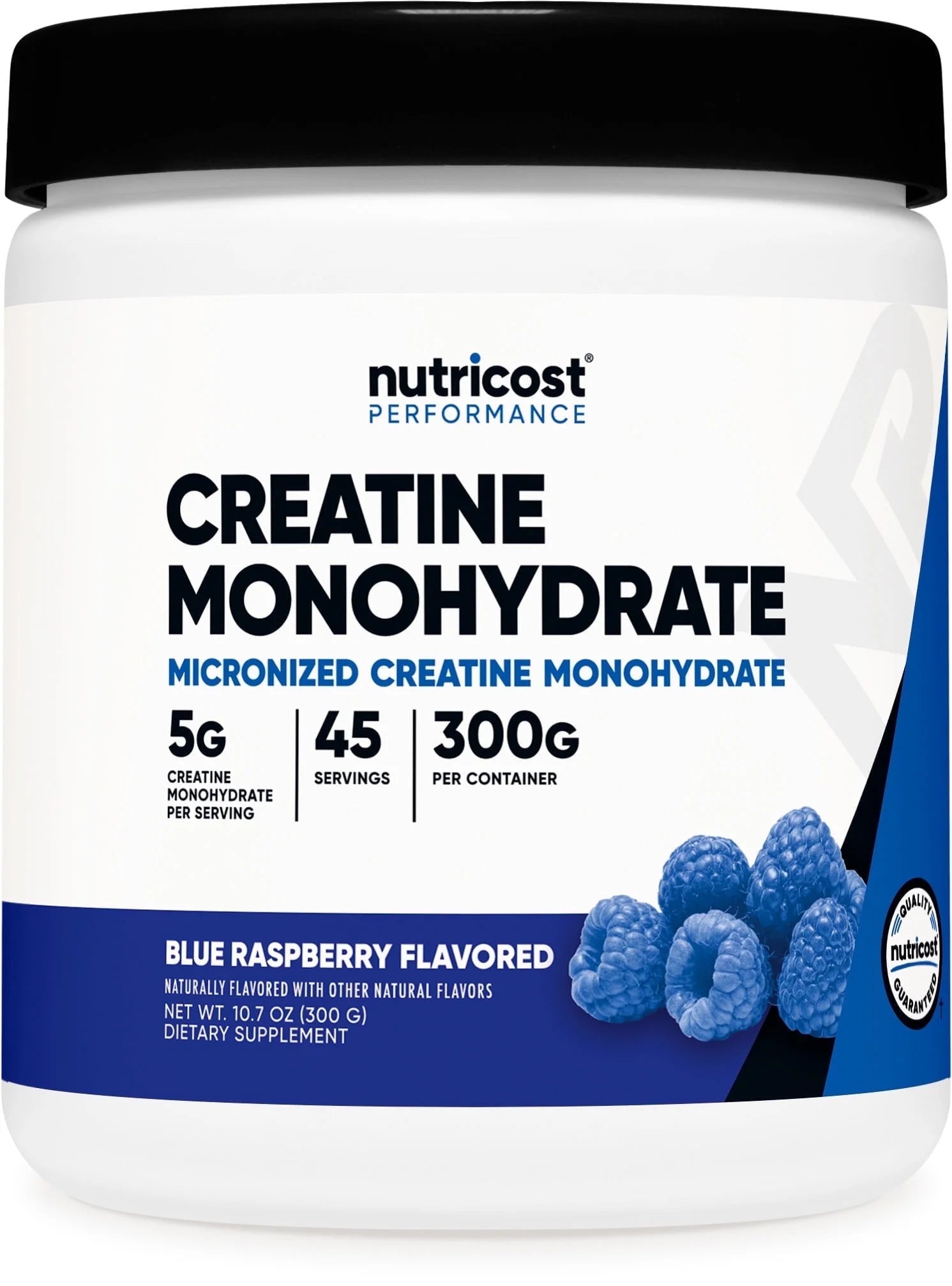 Creatine Monohydrate Powder Blue Raspberry Flavored, 300 Grams - (5 Grams per Serving)