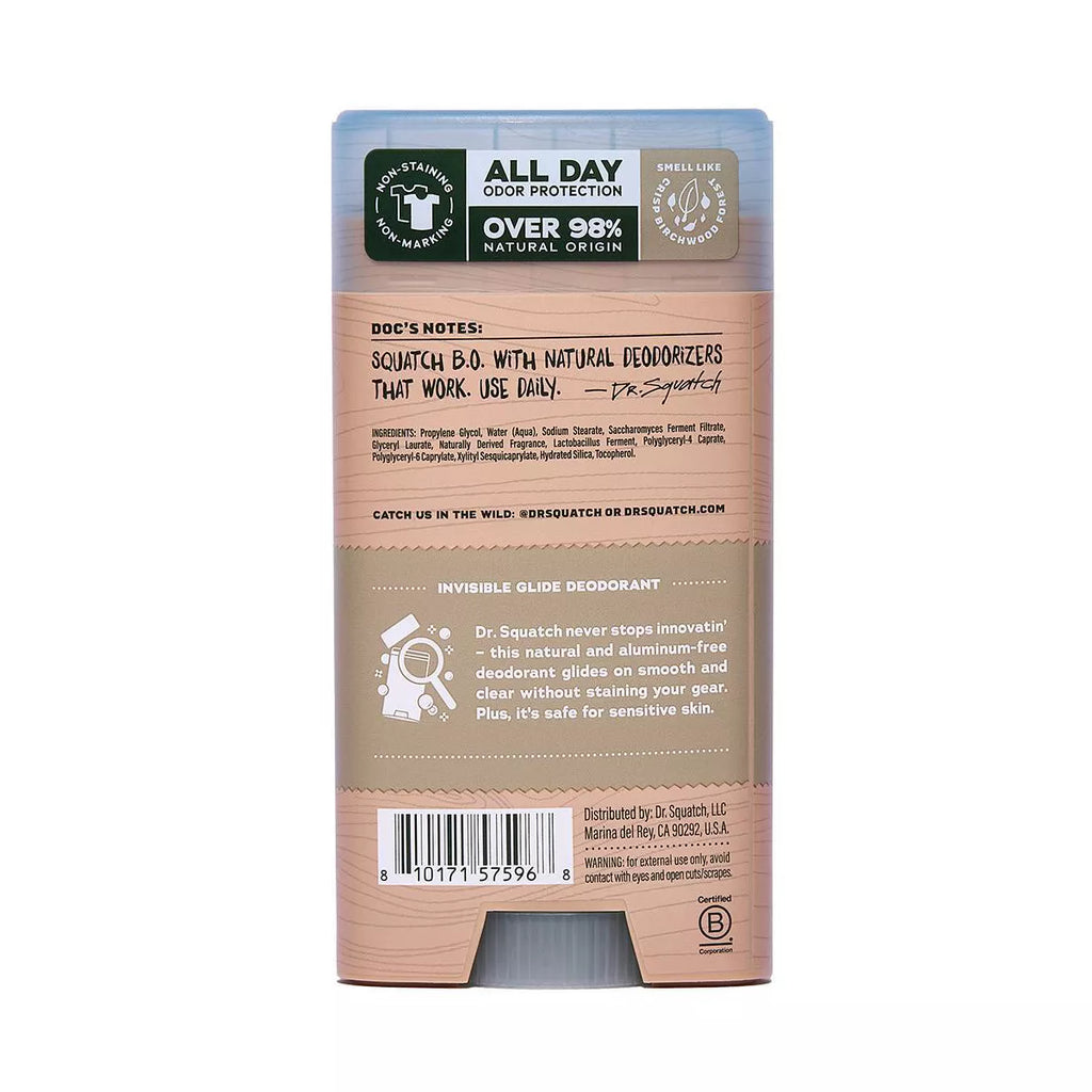 DR. SQUATCH Men'S Invisible Glide Deodorant - Natural Birchwood Breeze - 2.65Oz