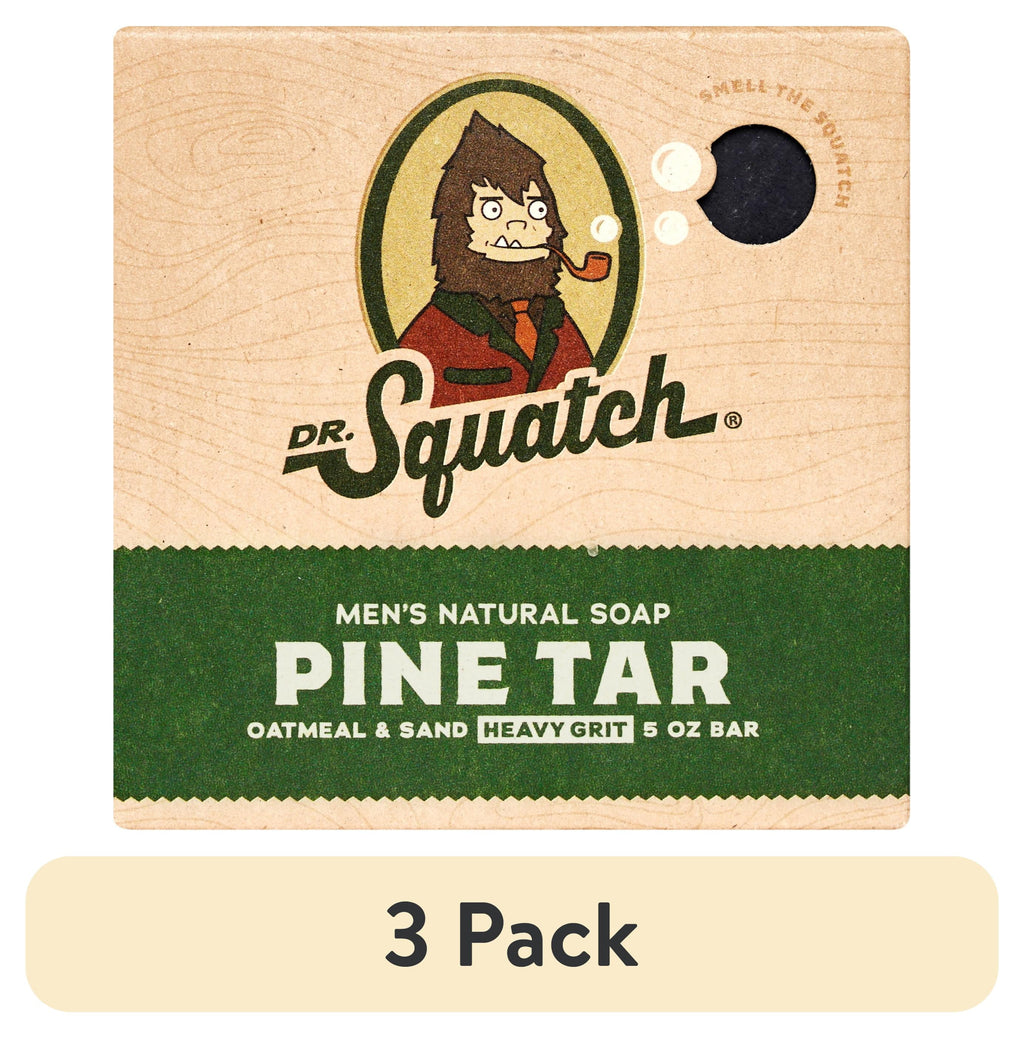 (3 Pack)  Pine Tar Natural Bar Soap for Men, 5 Oz
