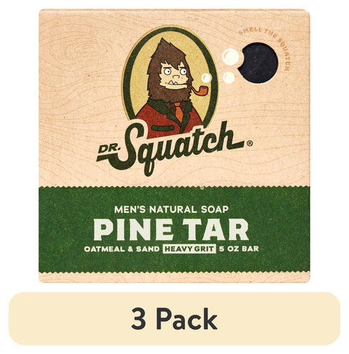 (3 Pack)  Pine Tar Natural Bar Soap for Men, 5 Oz