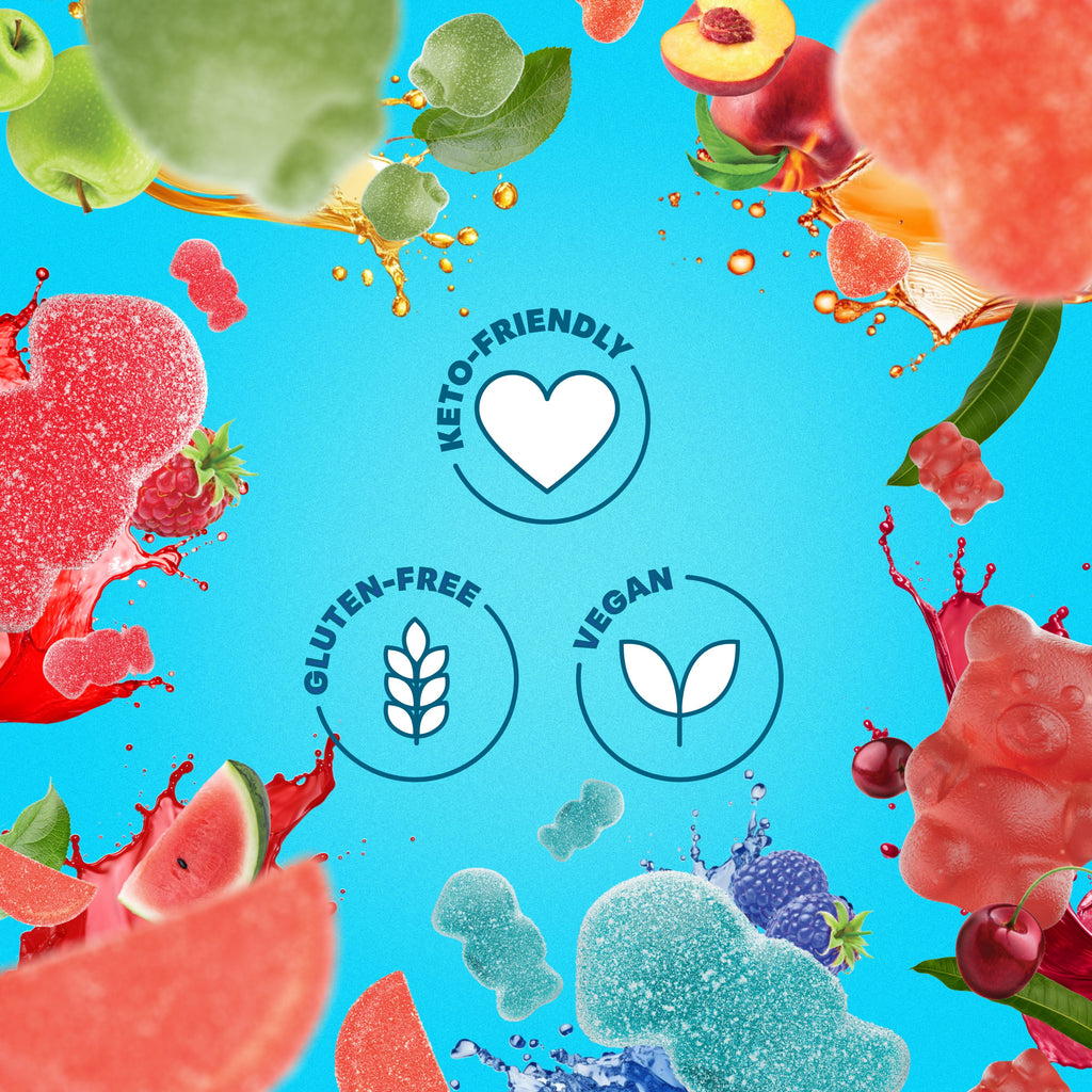 Snacks - Healthy Low Calorie Snacks, Low Carb Keto Gummies (Gluten Free & Non GMO Candy) - 6 Pack Super Variety Pack