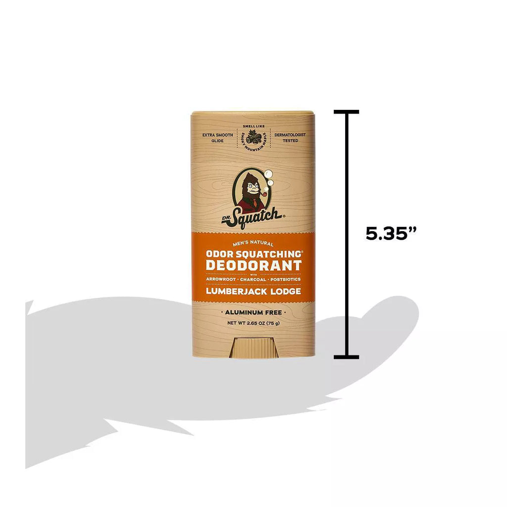 DR. SQUATCH Men'S Wide Stick Deodorant - Lumberjack Lodge - 2.65Oz: under Arm, Fresh, Solid Form