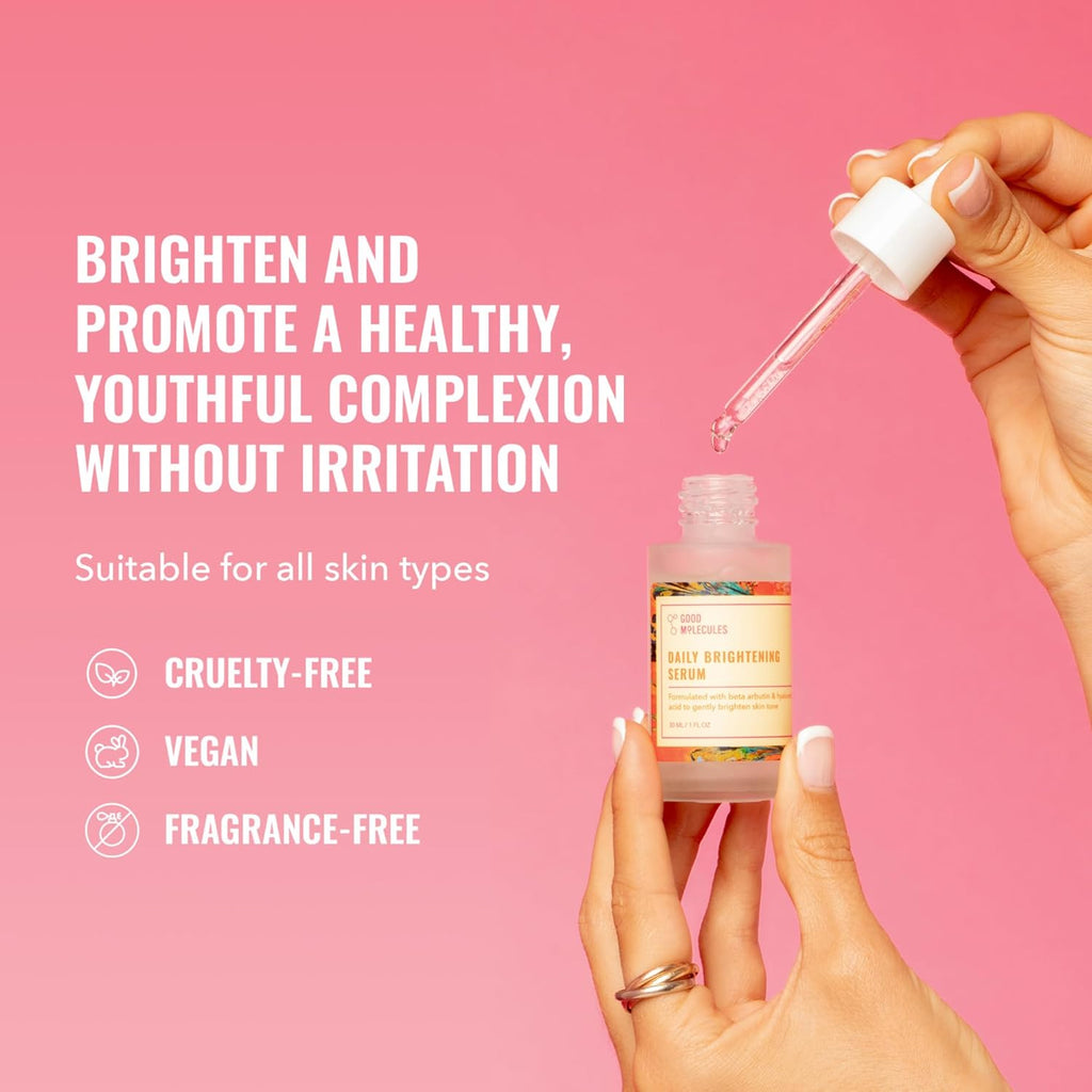 Daily Brightening Serum - Hydrating Facial Serum with Beta Arbutin and Hyaluroni