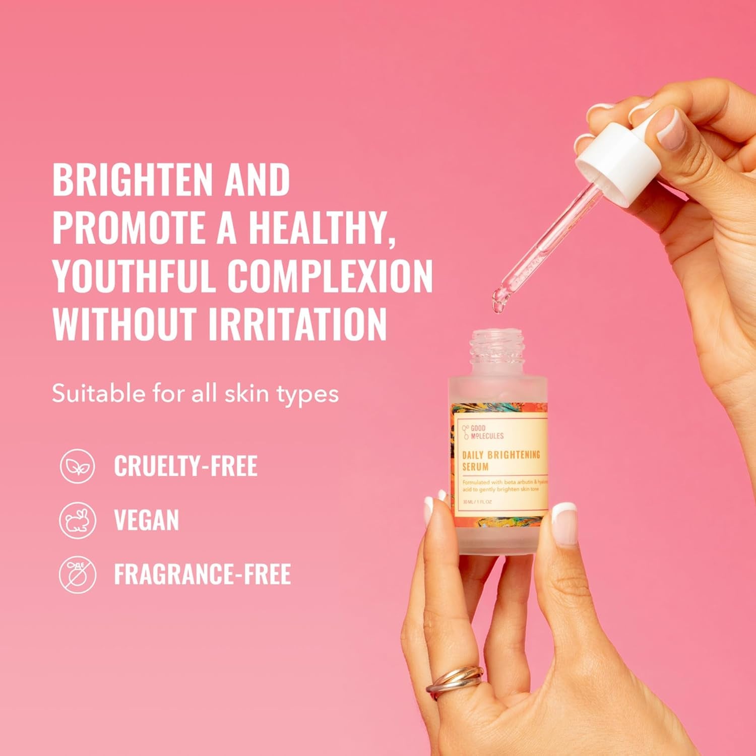 Daily Brightening Serum - Hydrating Facial Serum with Beta Arbutin and Hyaluroni