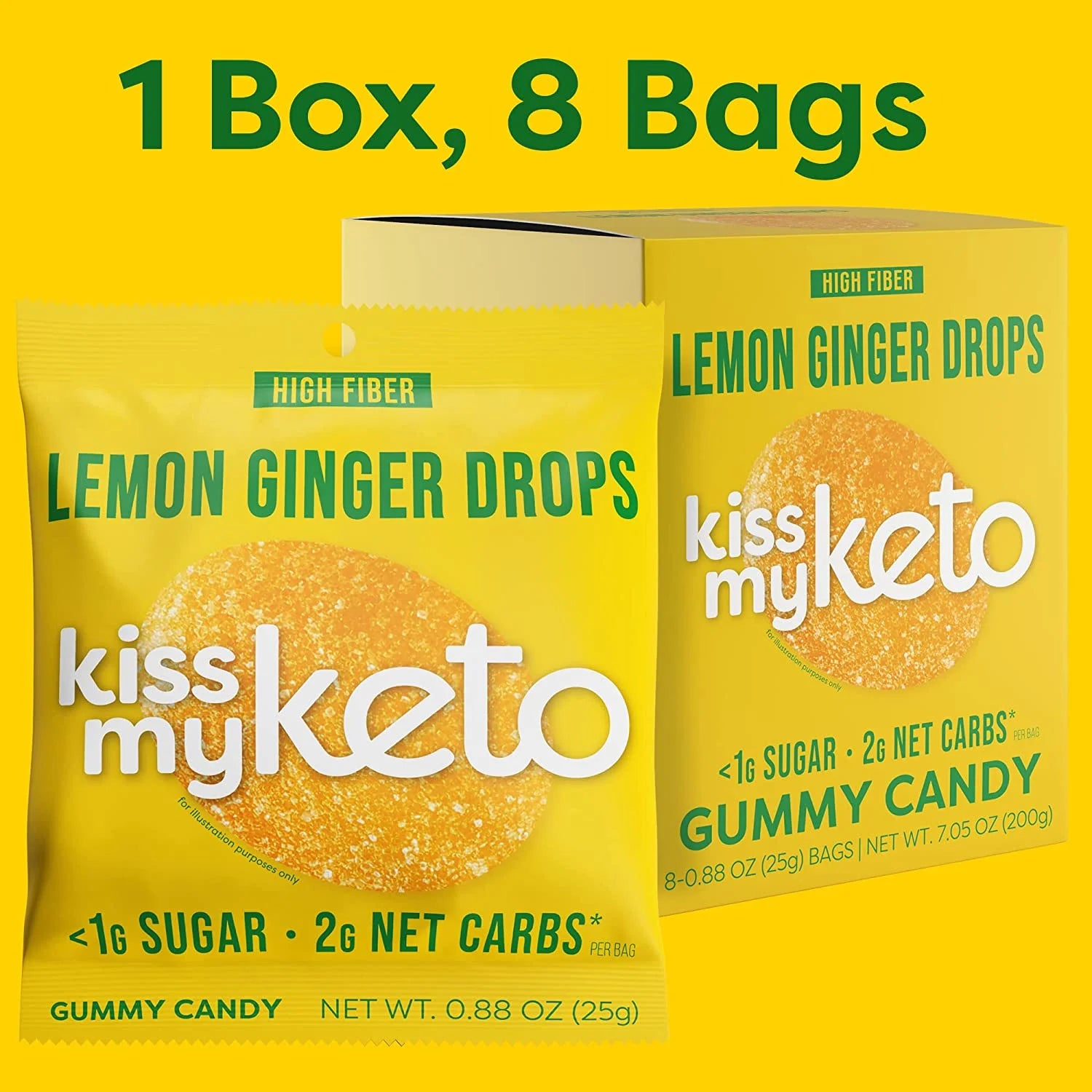 Gummies Candy – Low Carb Candy Lemon Ginger Drops, Keto Snack Pack – Healthy Candy Gummys – Vegan Candy, Keto Gummy Candy – Keto Candy Gummies (32-Pack)