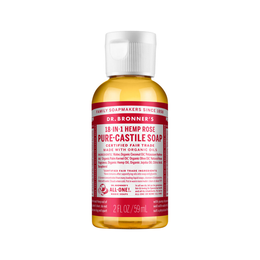 Dr. Bronner'S Pure-Castile Soap Liquid Hemp 18-In-1 Rose All Size Bronners