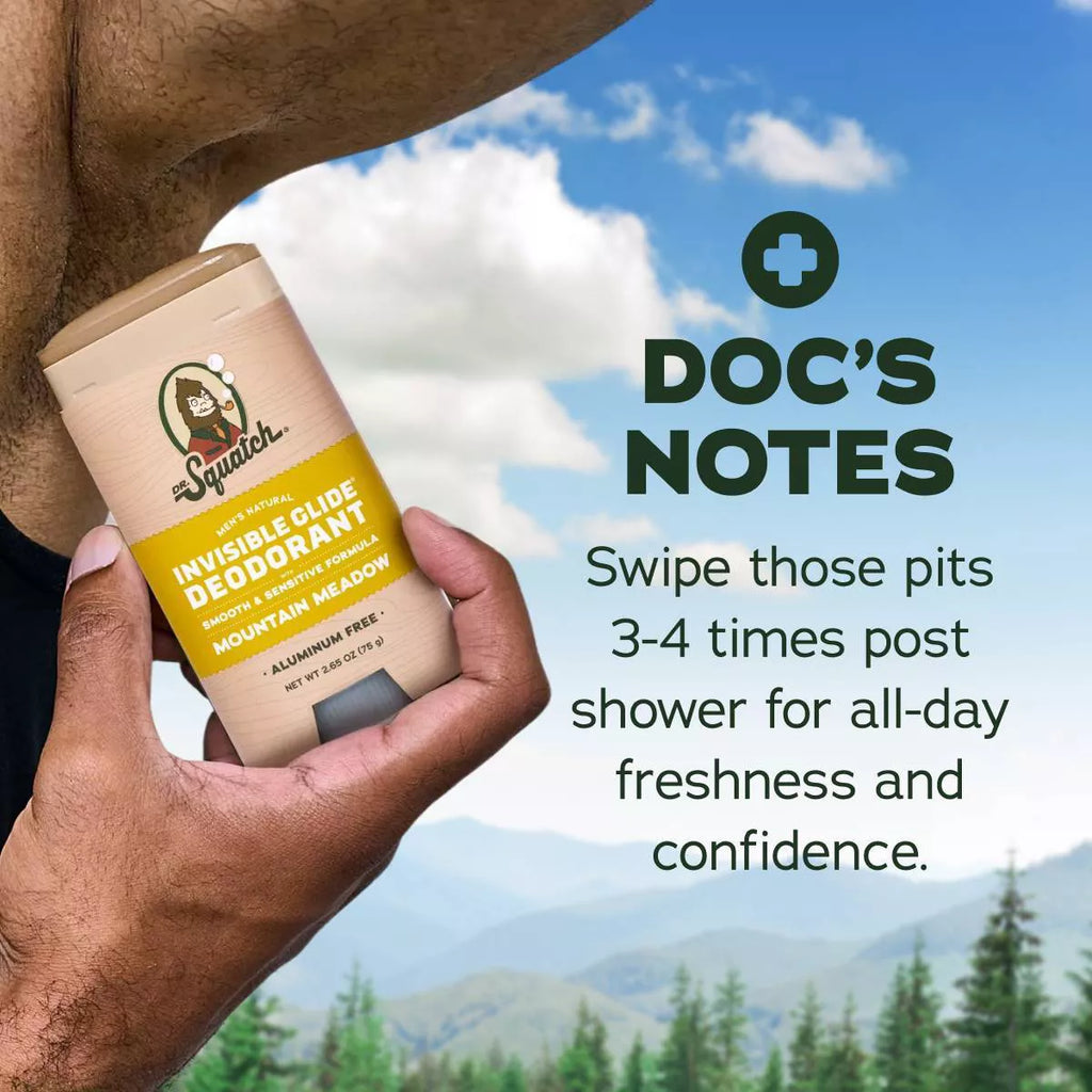 DR. SQUATCH Men'S Invisible Glide Deodorant - Natural Mountain Meadow - 2.65Oz