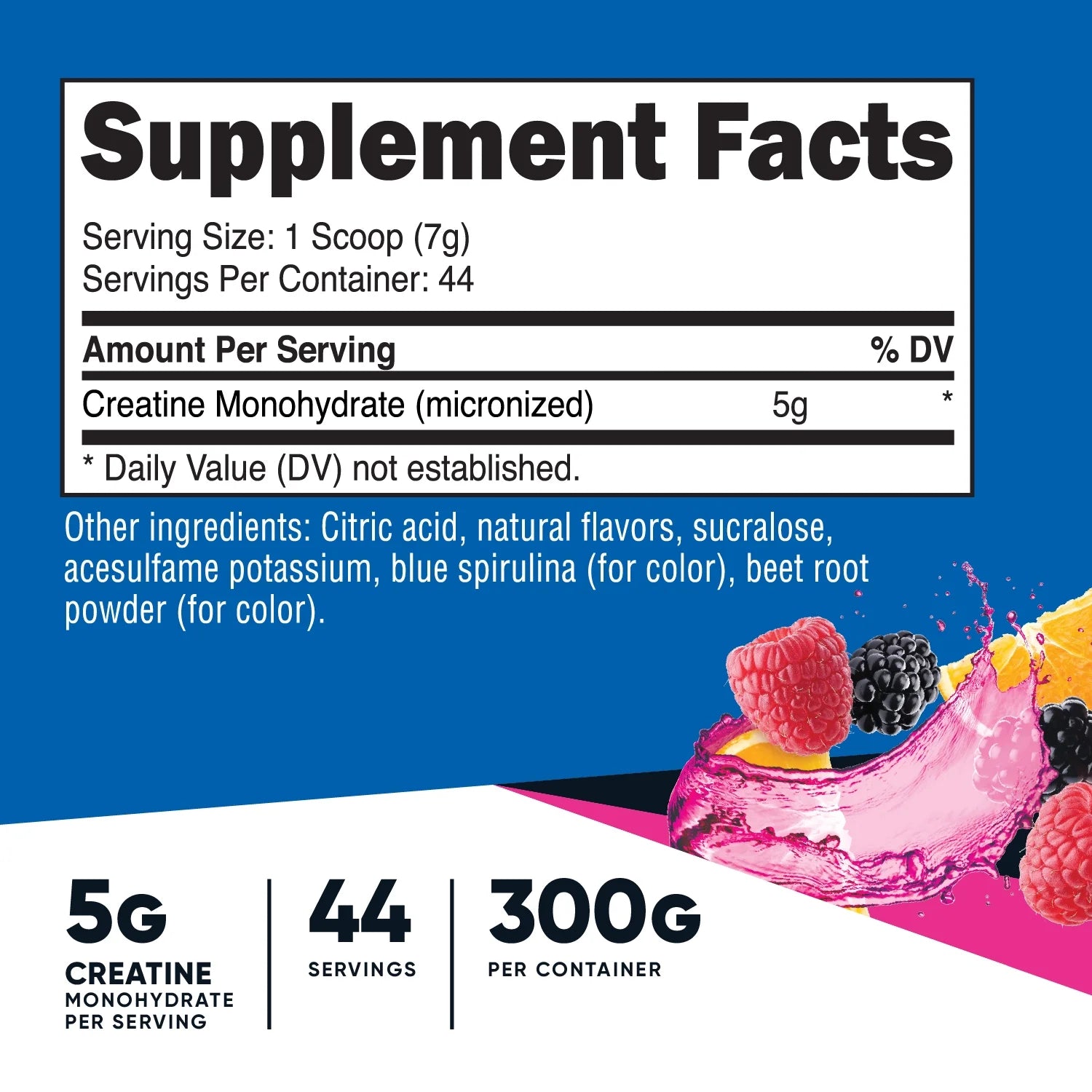 Creatine Monohydrate Powder (Shaq'S Berry Blast, 300 Gram) - Micronized Creatine Supplement, Vegan, Gmo-Free, Gluten-Free, 44 Servings