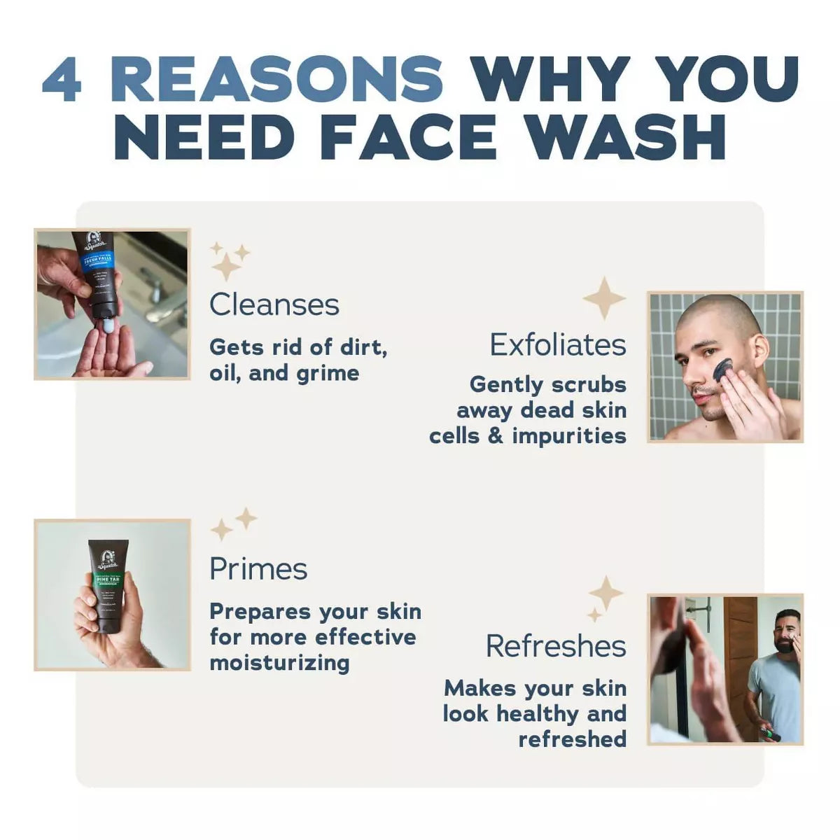 DR. SQUATCH Men'S Natural Face Wash - Fresh Falls - 4Oz
