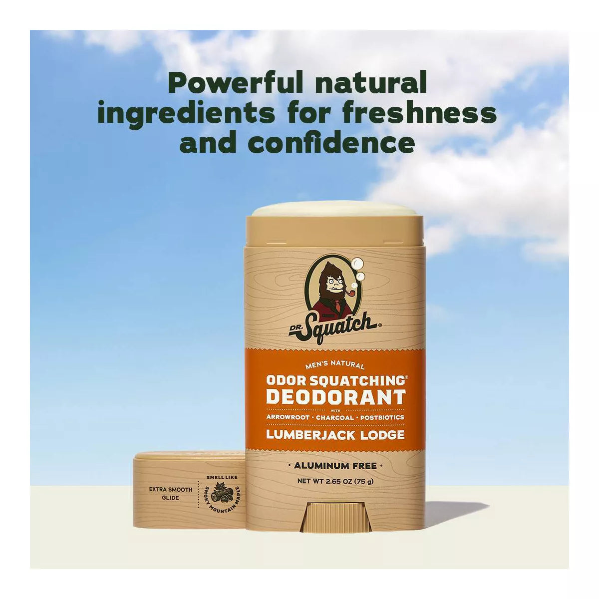 DR. SQUATCH Men'S Wide Stick Deodorant - Lumberjack Lodge - 2.65Oz: under Arm, Fresh, Solid Form