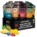 Fruit Leather Snacks, Vegan Fruit Bars, Berries & Tropical Flavors, Pack of 36