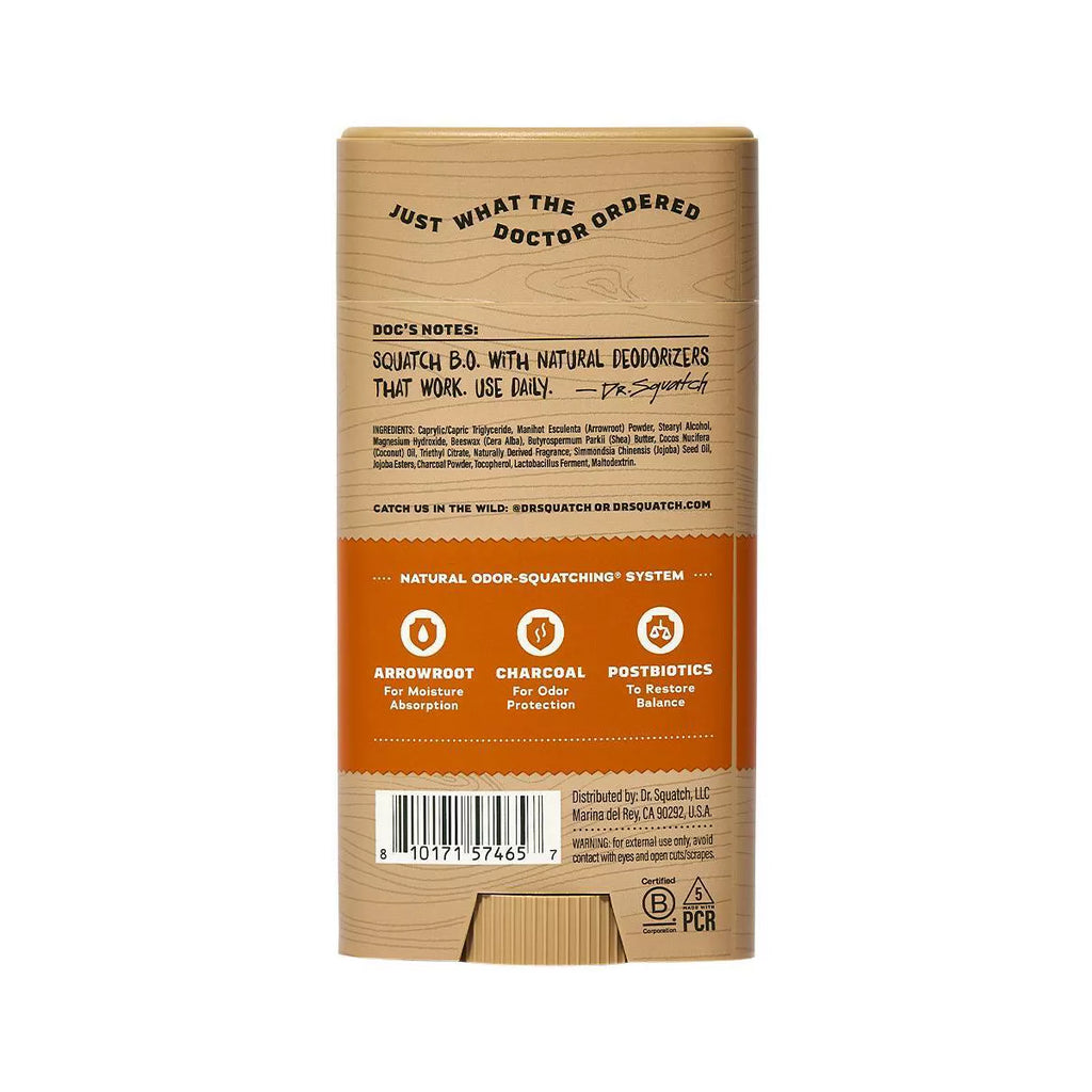 DR. SQUATCH Men'S Wide Stick Deodorant - Lumberjack Lodge - 2.65Oz: under Arm, Fresh, Solid Form