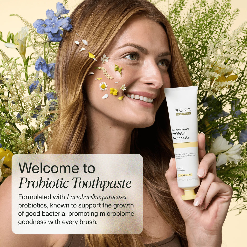Revitalize Your Smile with Boka Probiotic Toothpaste - Fluoride-Free Nano Hydroxyapatite Formula in Refreshing Peppermint Blossom, 3.4 Oz