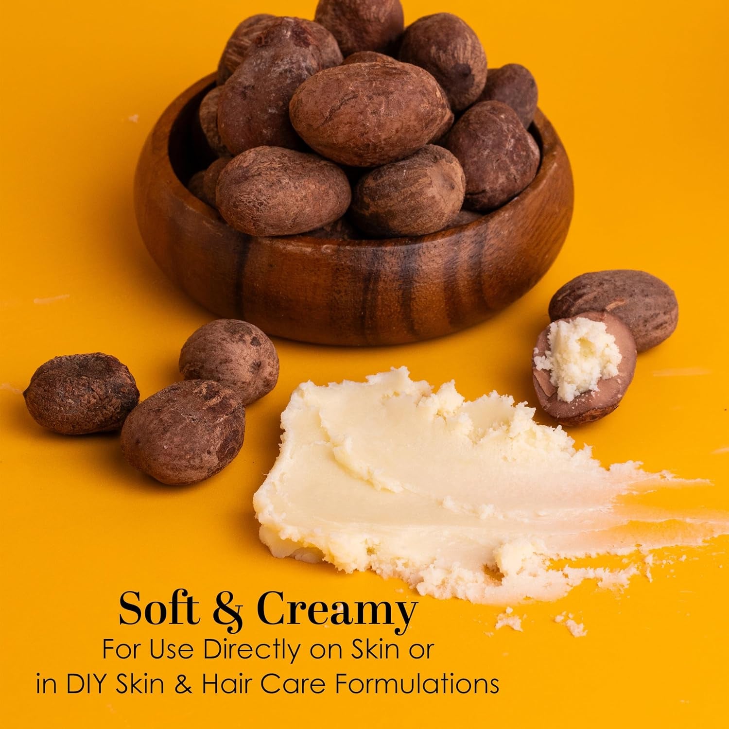 Raw Shea Butter – 100% Pure Unrefined African Shea Butter with Natural Smoky Scent | Deep Moisturizer for Dry Skin, Hair & Scalp | DIY Body Butter, Lip Balm & Soap Base (8 Oz Block)