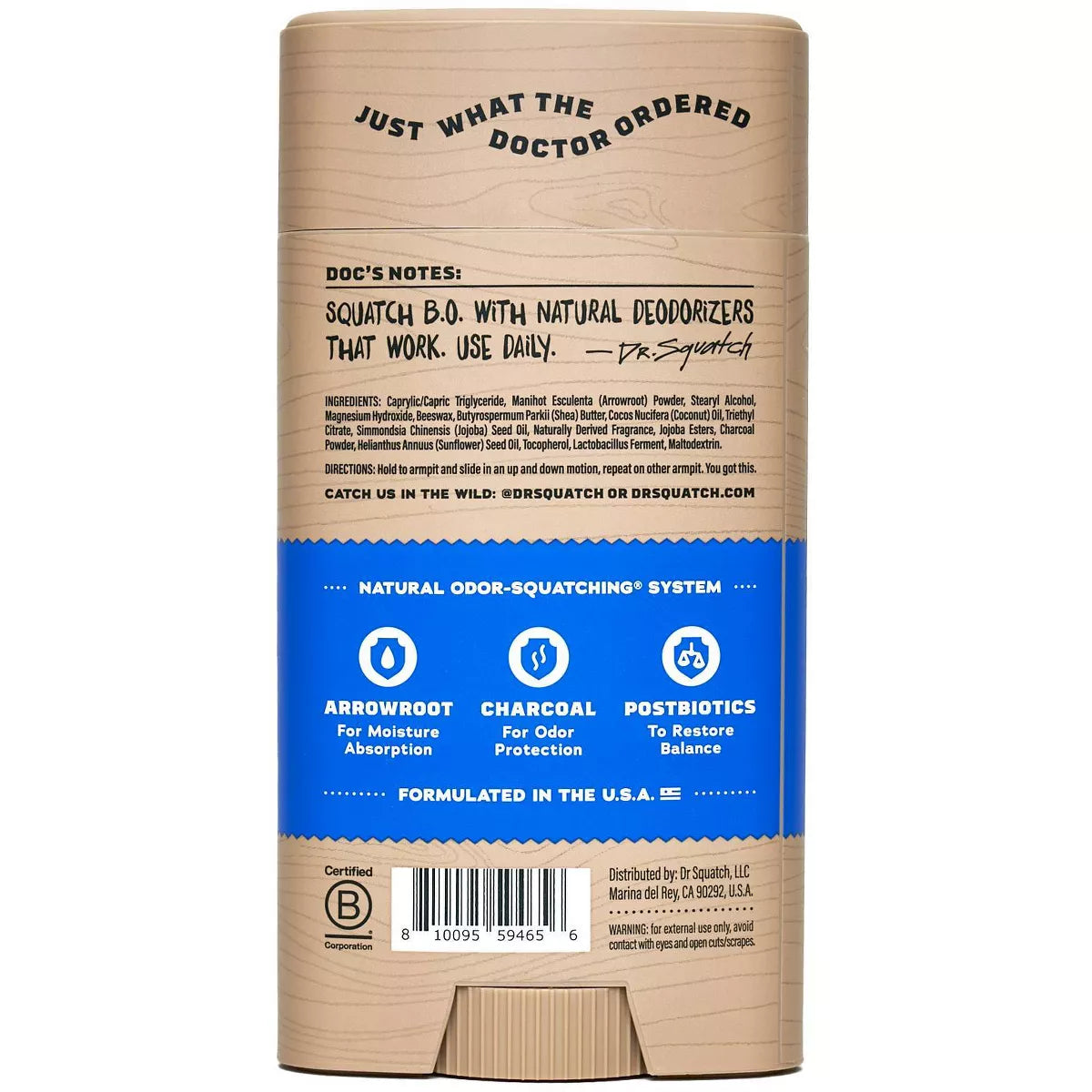 DR. SQUATCH Men'S Natural Solid Deodorant Fresh Falls - Aluminum -Free 2.65Oz