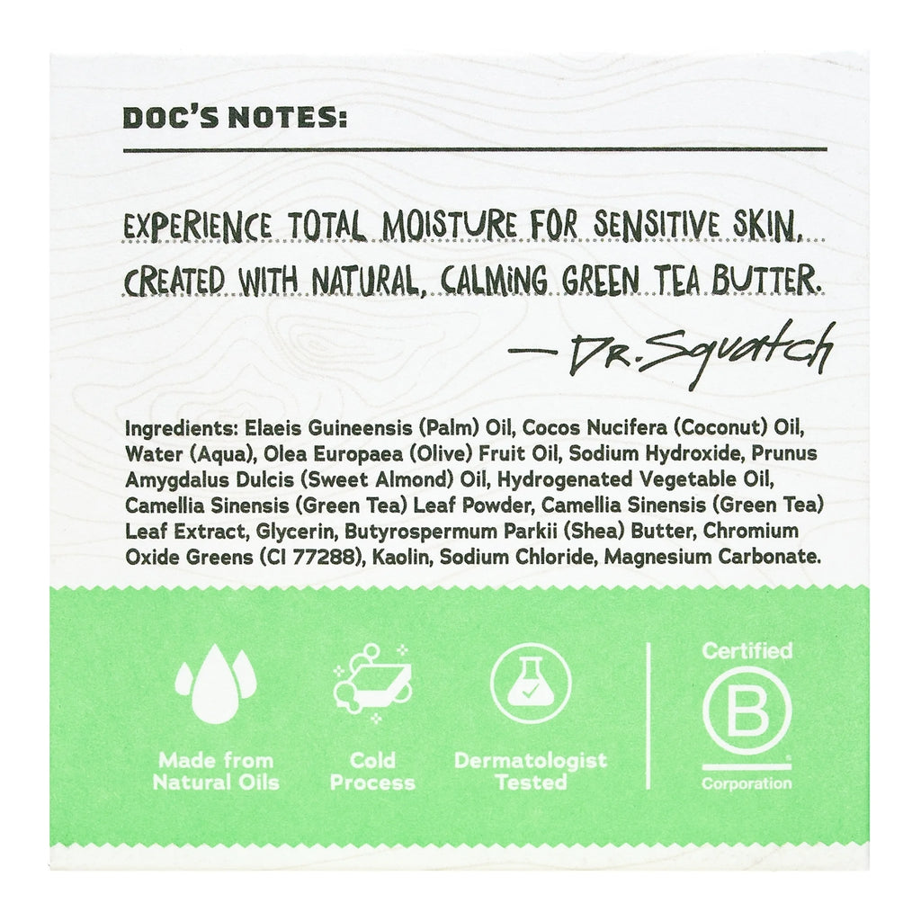Green Tea Butter Total Moisture Natural Bar Soap for Men, 5 Oz