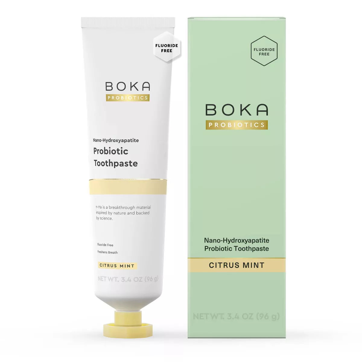 Elevate Your Oral Care with Boka N-Ha Probiotic Toothpaste - Refreshing Citrus Mint - 3.4 Oz Gel