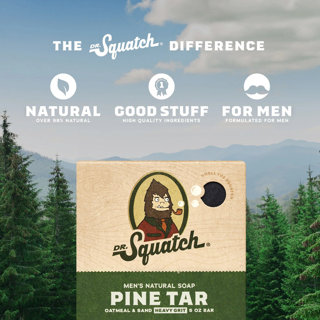 (3 Pack)  Pine Tar Natural Bar Soap for Men, 5 Oz