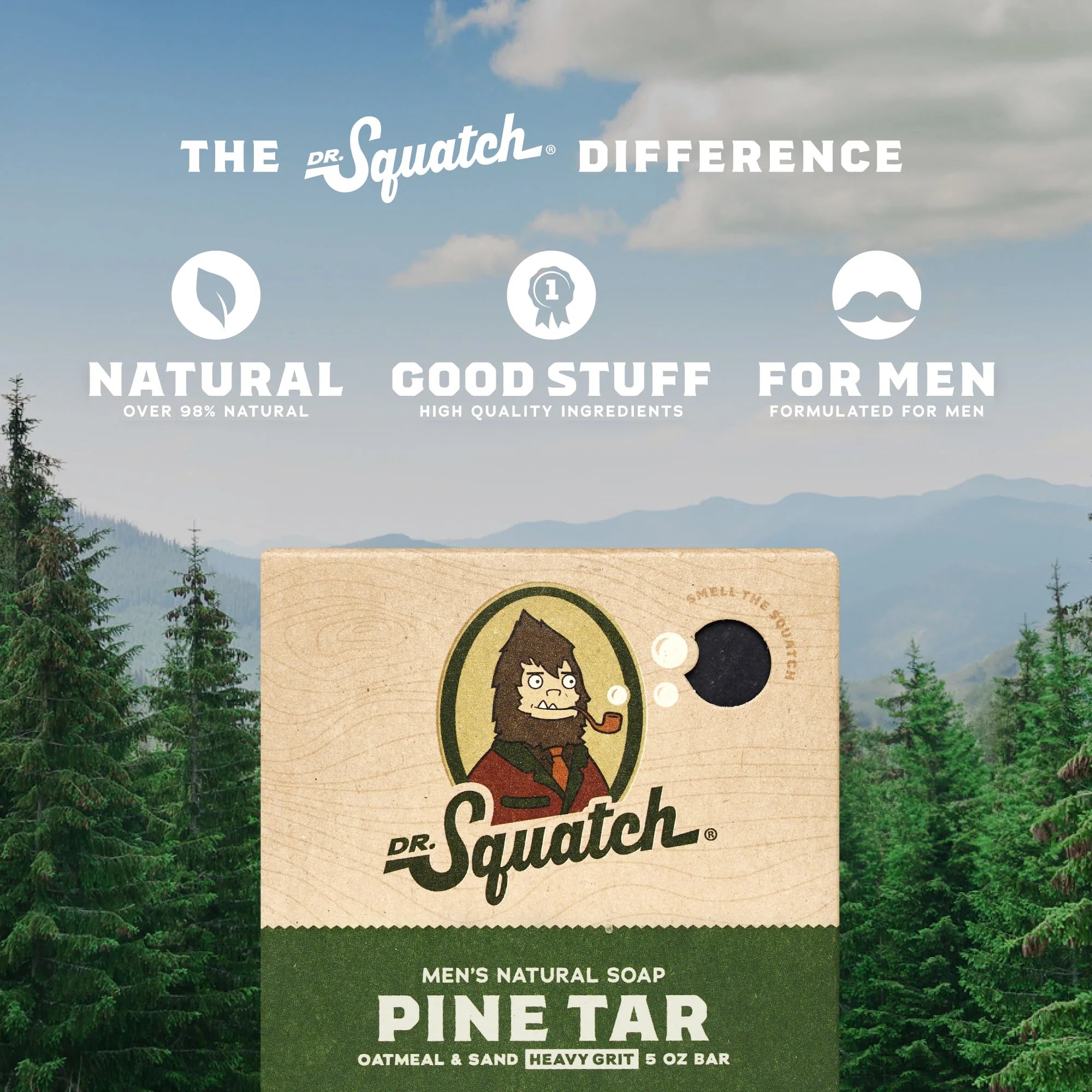 (3 Pack)  Pine Tar Natural Bar Soap for Men, 5 Oz