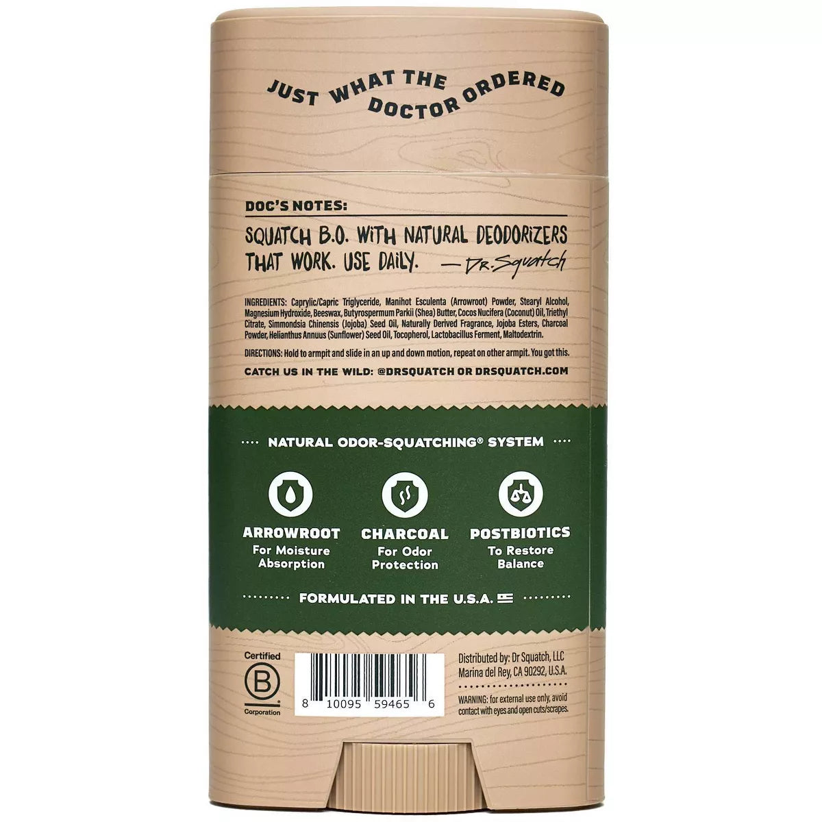 DR. SQUATCH Men'S Solid Deodorant Pine Tar - 2.65Oz: Aluminum-Free, under Arm, Normal Skin Type