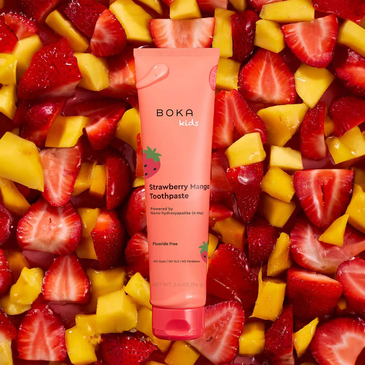 Boka Kids' Fluoride-Free Nano Hydroxyapatite Toothpaste - Strawberry Mango - 3.4Oz: Gel, 1-Pack