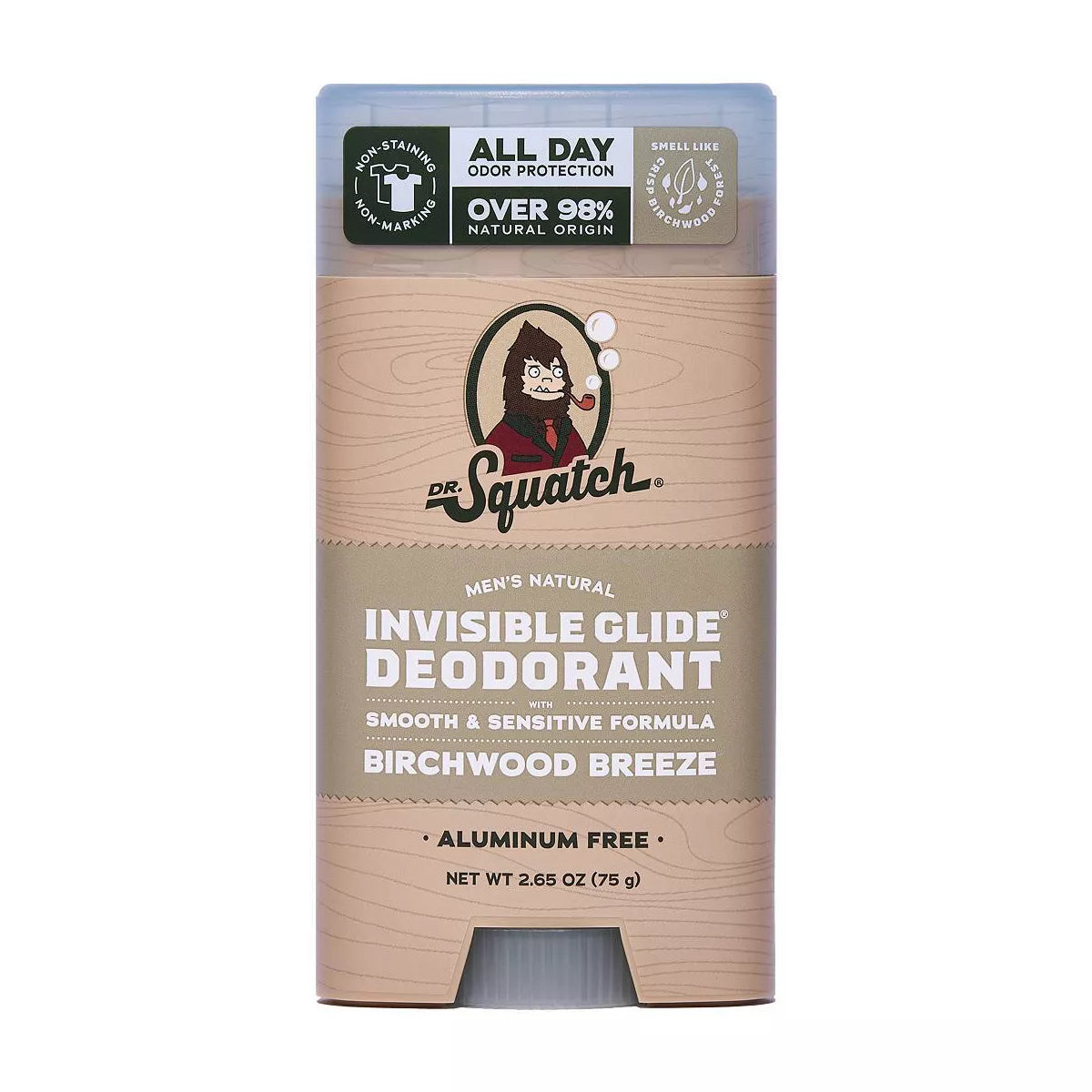 DR. SQUATCH Men'S Invisible Glide Deodorant - Natural Birchwood Breeze - 2.65Oz
