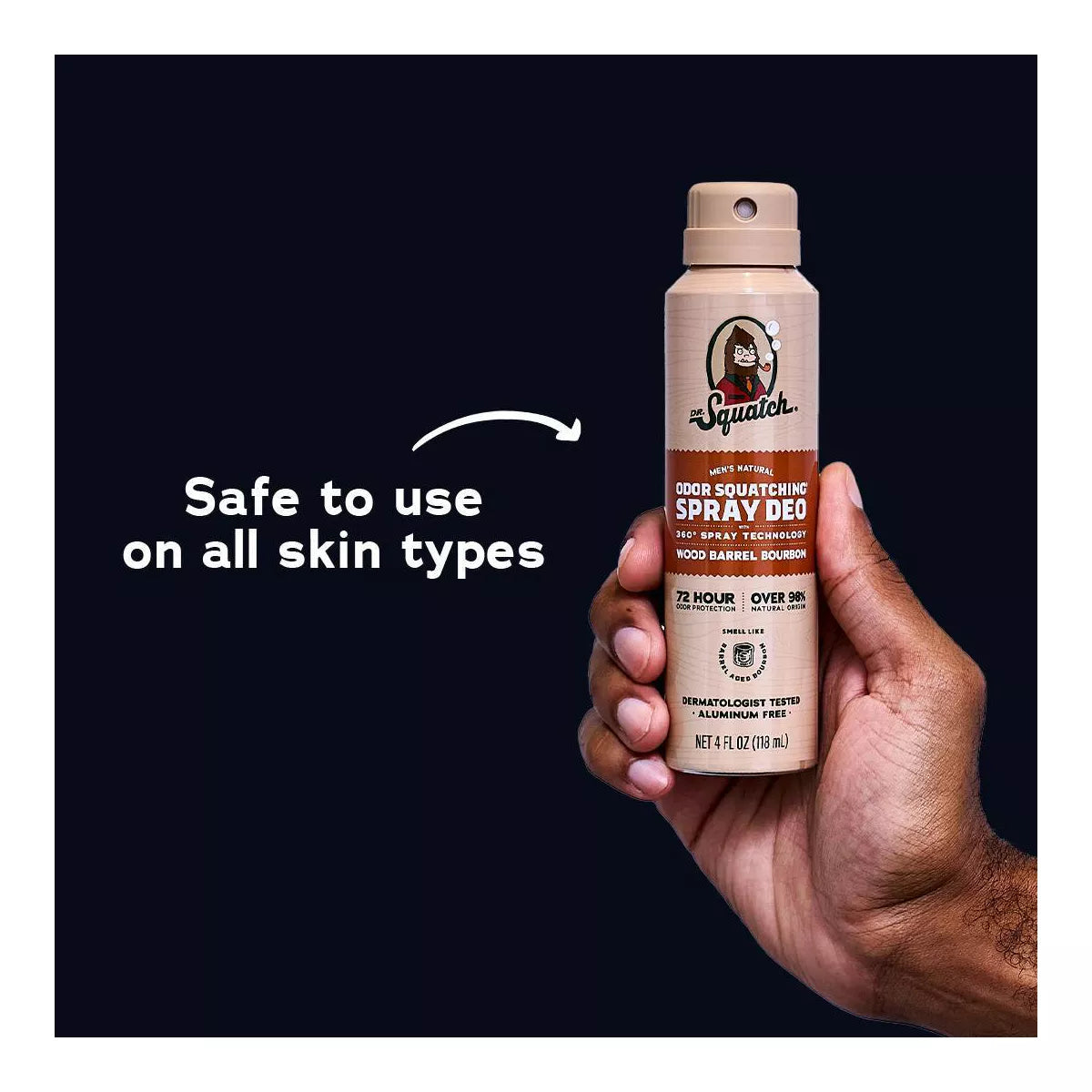 DR. SQUATCH Men'S Deodorant Spray - Natural Wood Barrel Bourbon - 4Oz
