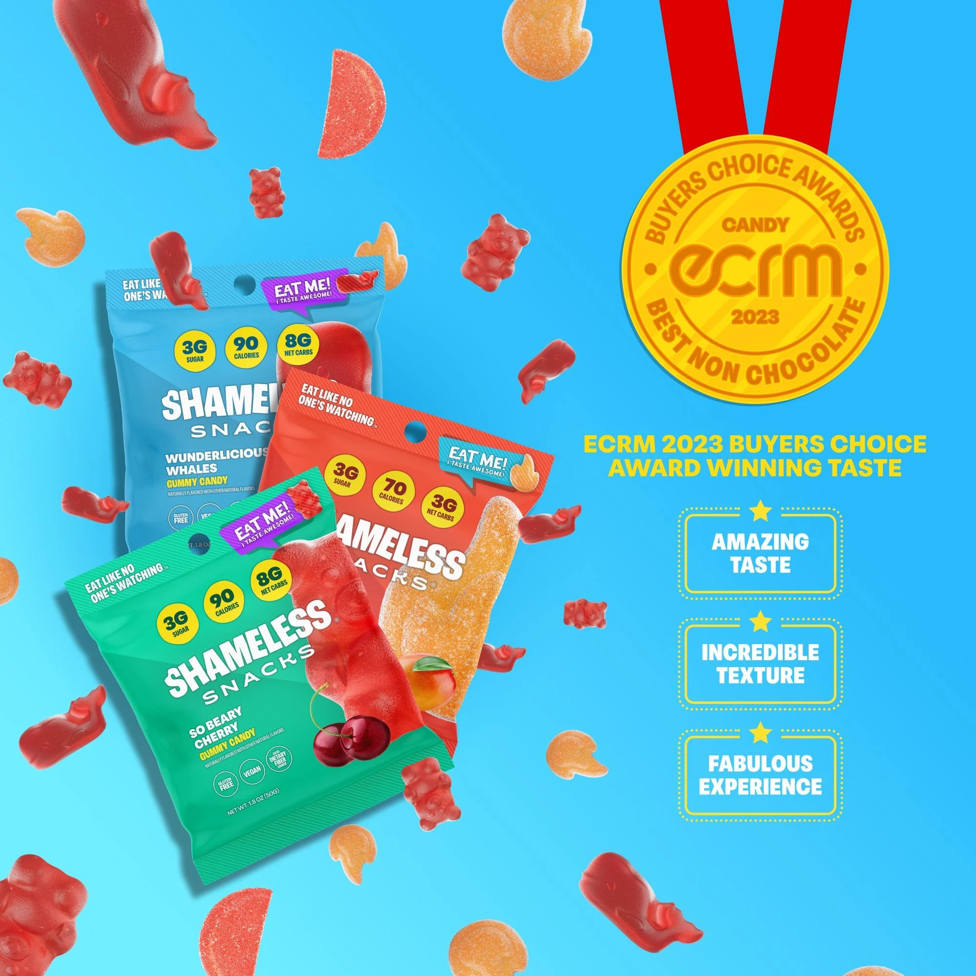 Snacks - New Flavor Bundles (Gluten Free & Non GMO Candy) - Beary Cherry, Wunderlicious Whales and Chili Mango