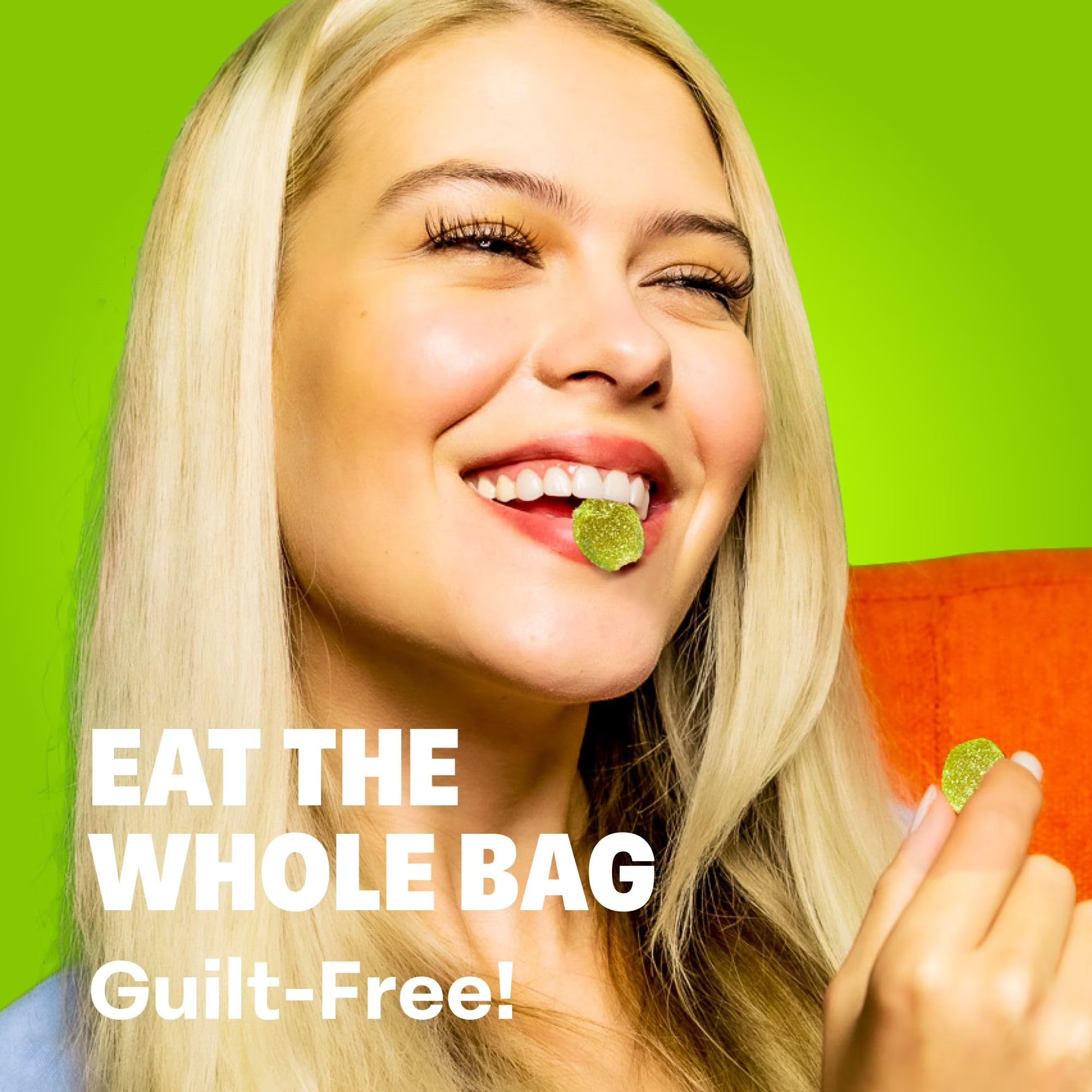 Snacks - Healthy Low Calorie Snacks, Low Carb Keto Gummies (Gluten Free & Non GMO Candy) - 6 Pack Green Apple Blast
