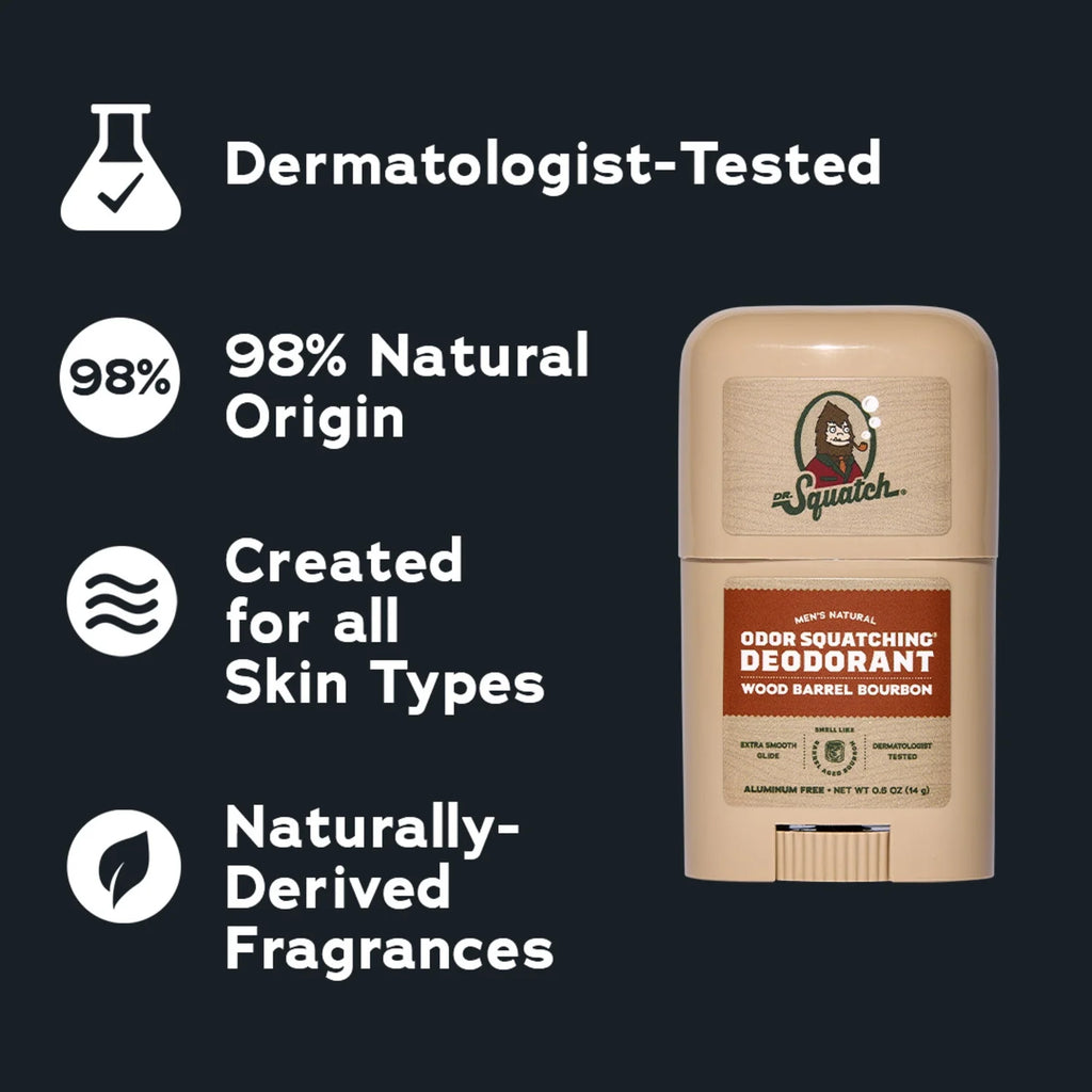 Mini Natural Men'S Deodorant - Aluminum Free - Wood Barrel Bourbon (0.5 Oz)
