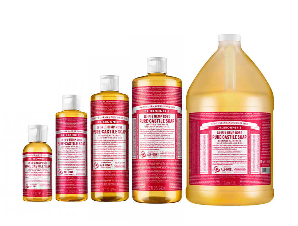 Dr. Bronner'S Pure-Castile Soap Liquid Hemp 18-In-1 Rose All Size Bronners