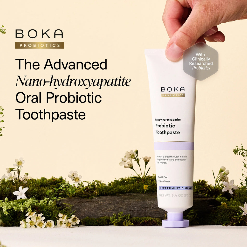 Revitalize Your Smile with Boka Probiotic Toothpaste - Fluoride-Free Nano Hydroxyapatite Formula in Refreshing Peppermint Blossom, 3.4 Oz