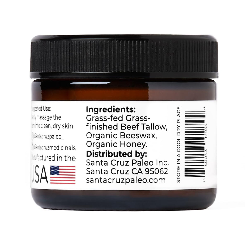 Luxurious Beef Tallow & Honey Balm for Skin - Grass-Fed, Organic Moisturizer for Face & Body