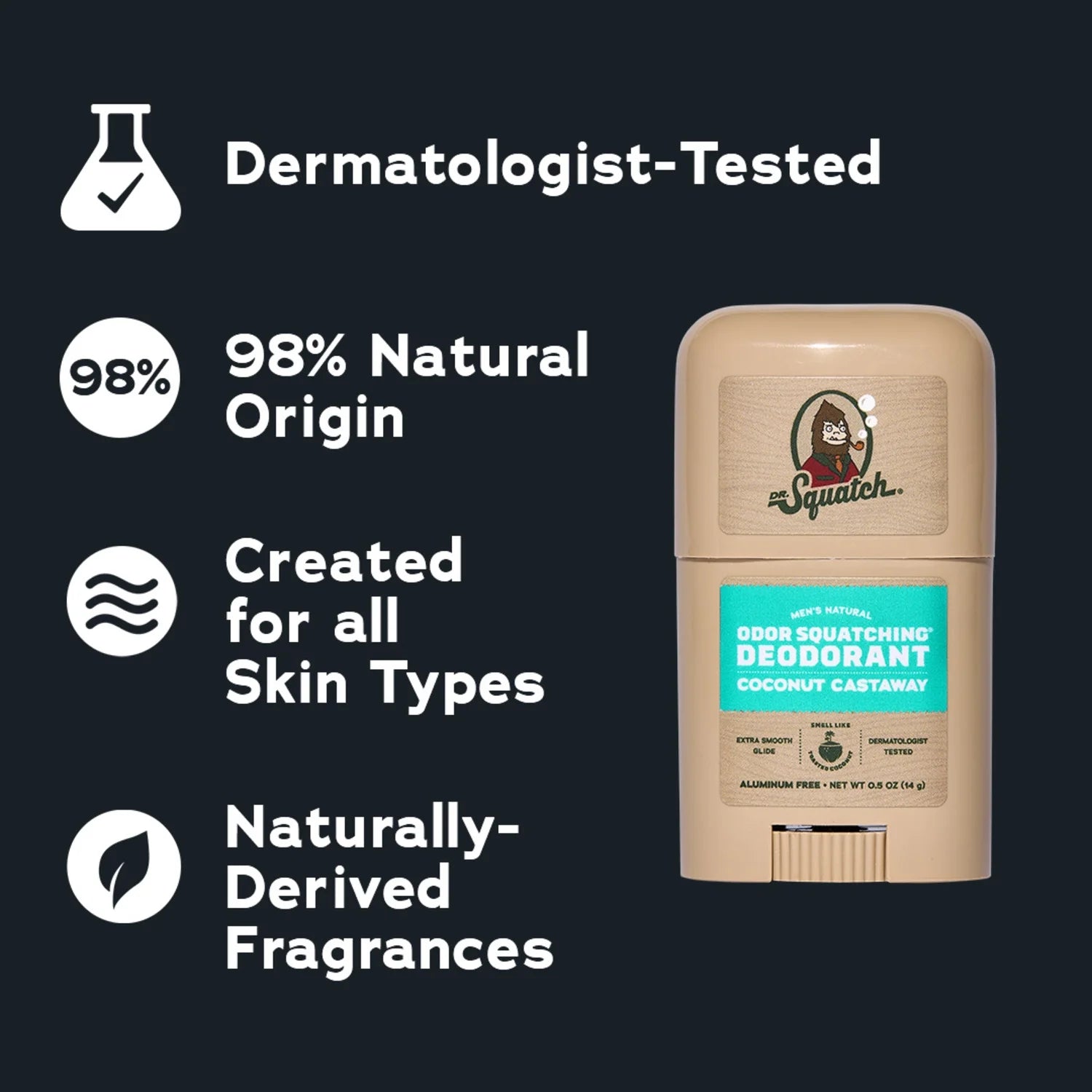 Mini Natural Men'S Deodorant - Aluminum Free - Coconut Castaway (0.5 Oz)