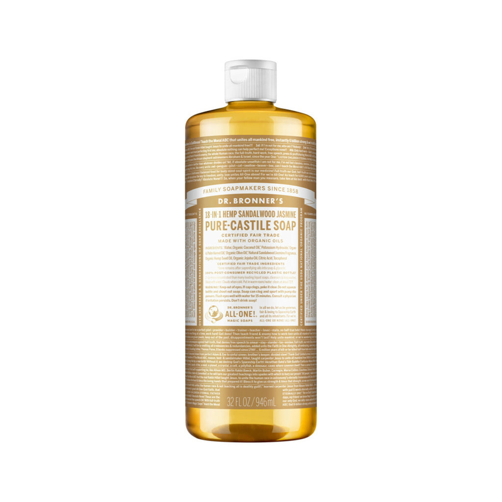 2 X Dr Bronner'S Hemp Pure-Castile Soap Liquid Sandalwood Jasmine 946Ml Bronners