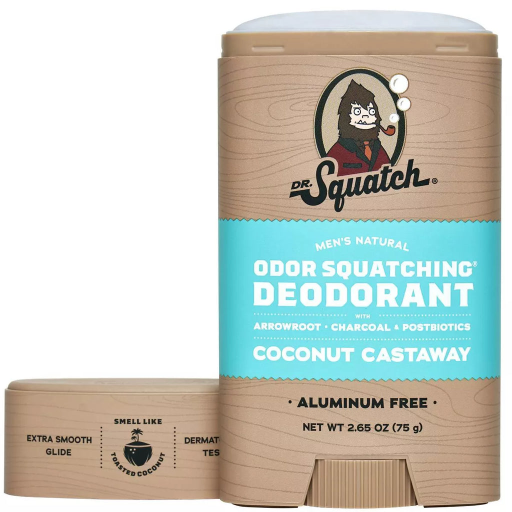 DR. SQUATCH Men'S Natural Solid Deodorant Coconut Castaway - Aluminum-Free 2.65Oz