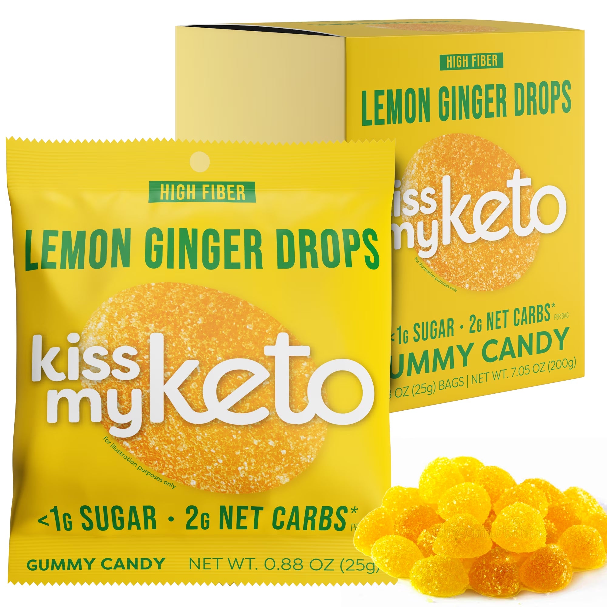 Gummies Candy – Low Carb Candy Lemon Ginger Drops, Keto Snack Pack – Healthy Candy Gummys – Vegan Candy, Keto Gummy Candy – Keto Candy Gummies (8-Pack)